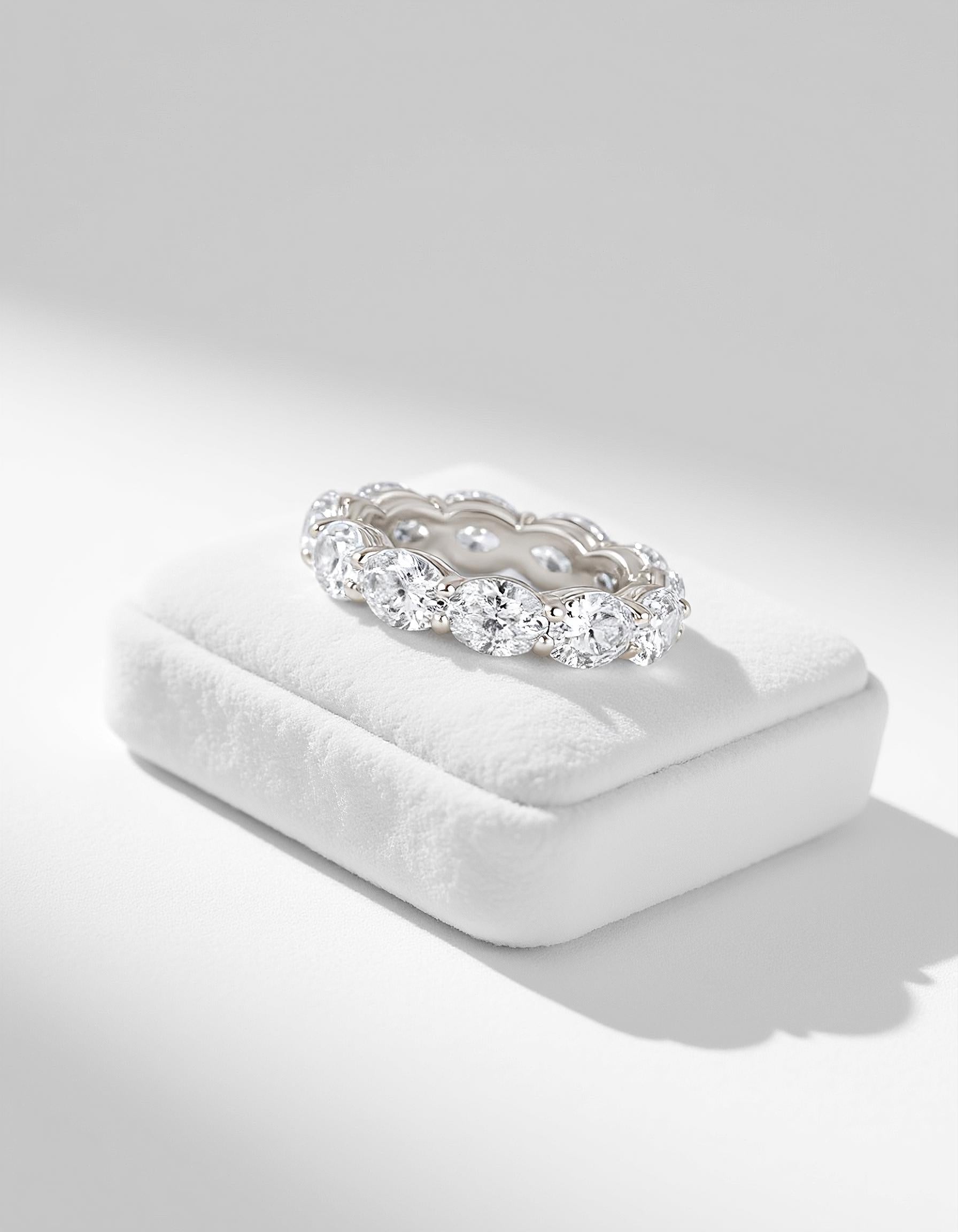 "Sia" Horizontally set Oval cut Prong set Eternity Band
