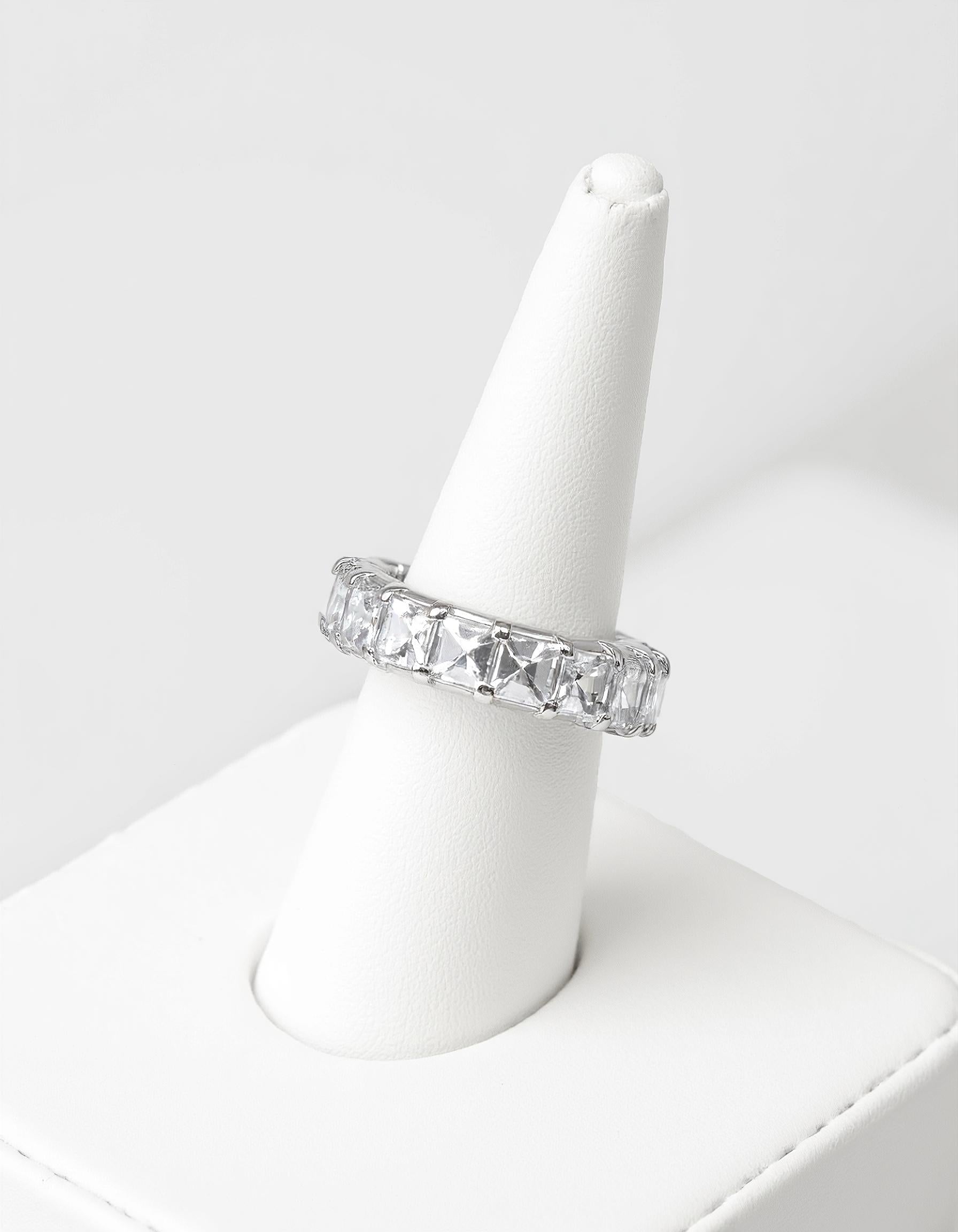 "Lexa" Pixel Cut Prong Set Eternity Band