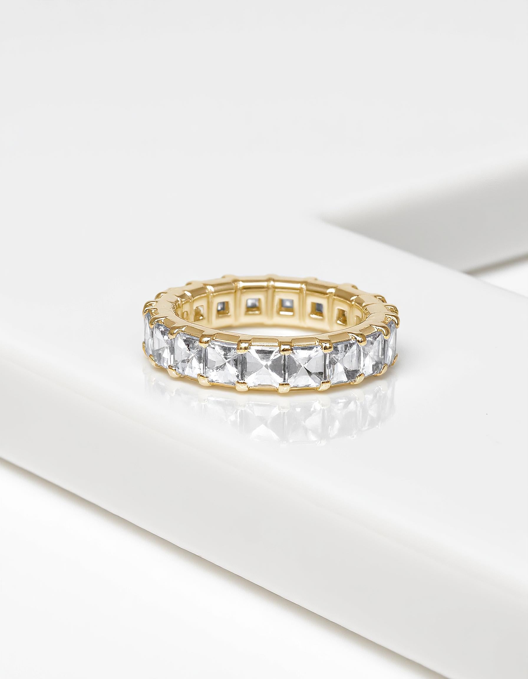 "Lexa" Pixel Cut Prong Set Eternity Band