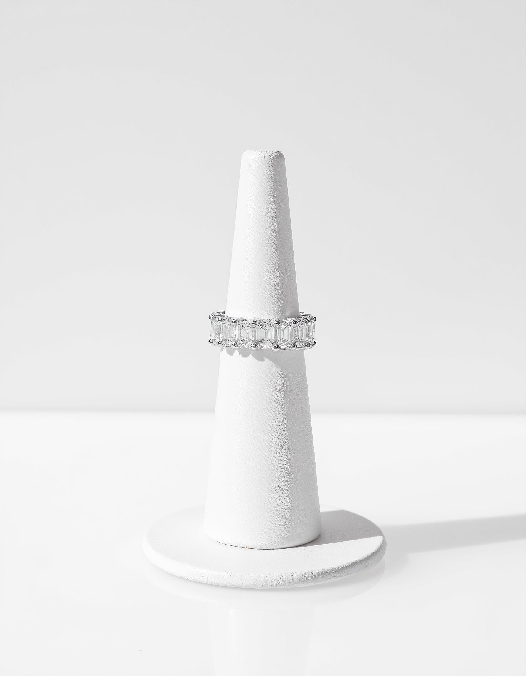 "Vita" Prong Set Emerald cut "U" shape design Eternity Band