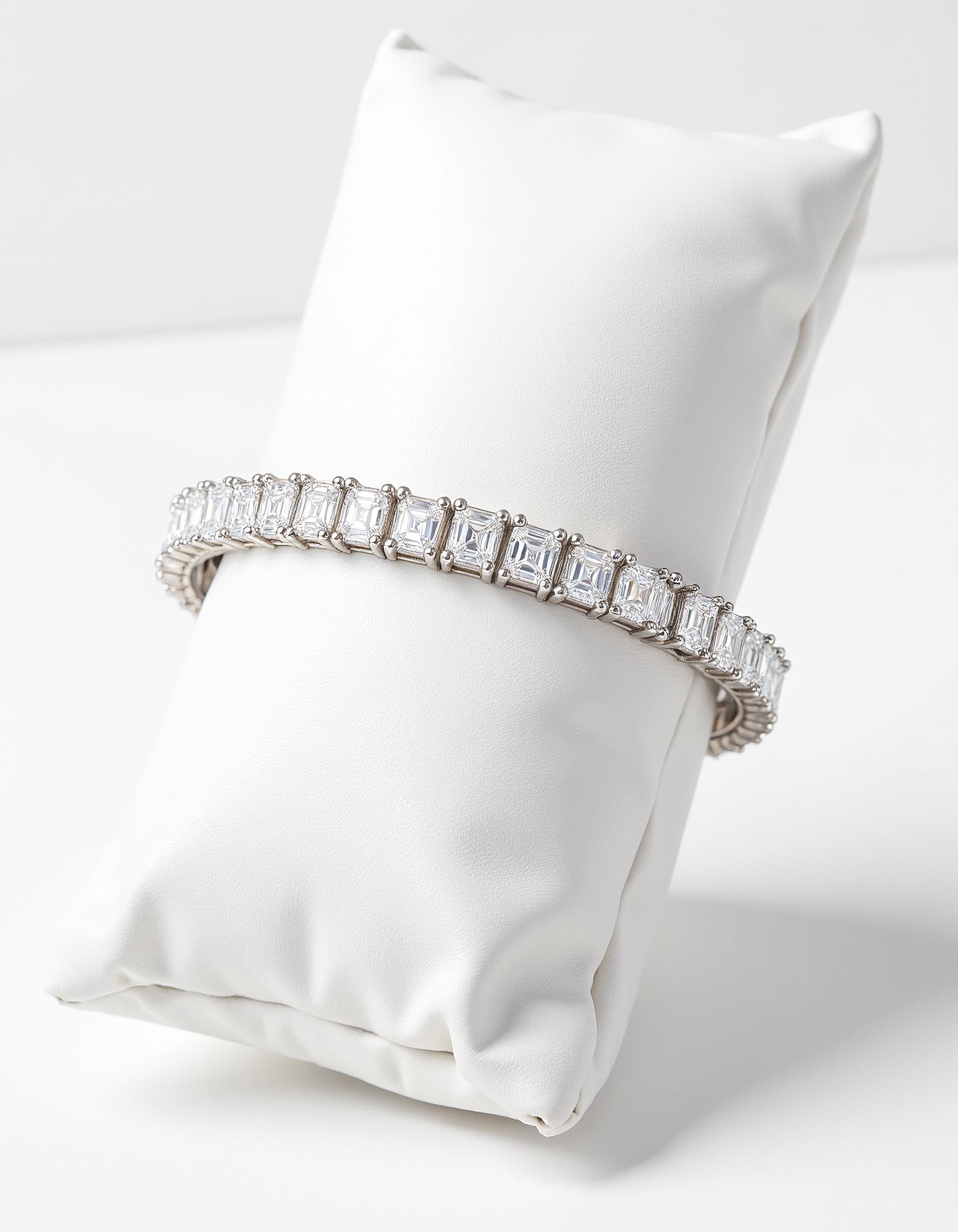 "Cleo" Asscher Cut Prong Set Tennis Bracelet