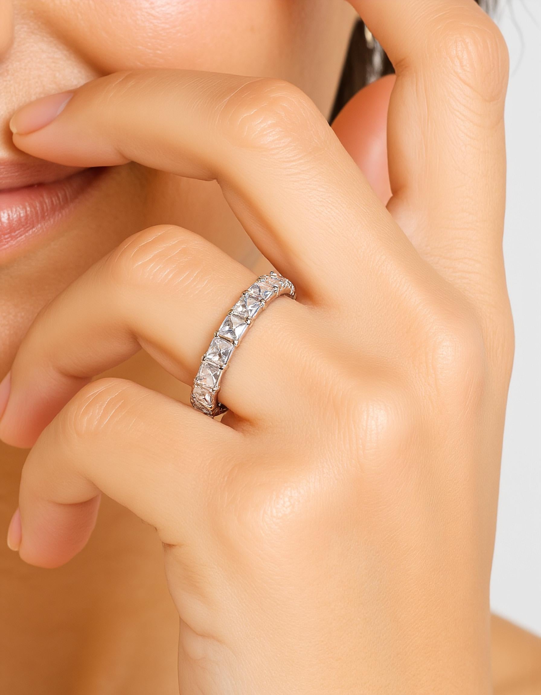 "Lexa" Pixel Cut Prong Set Eternity Band