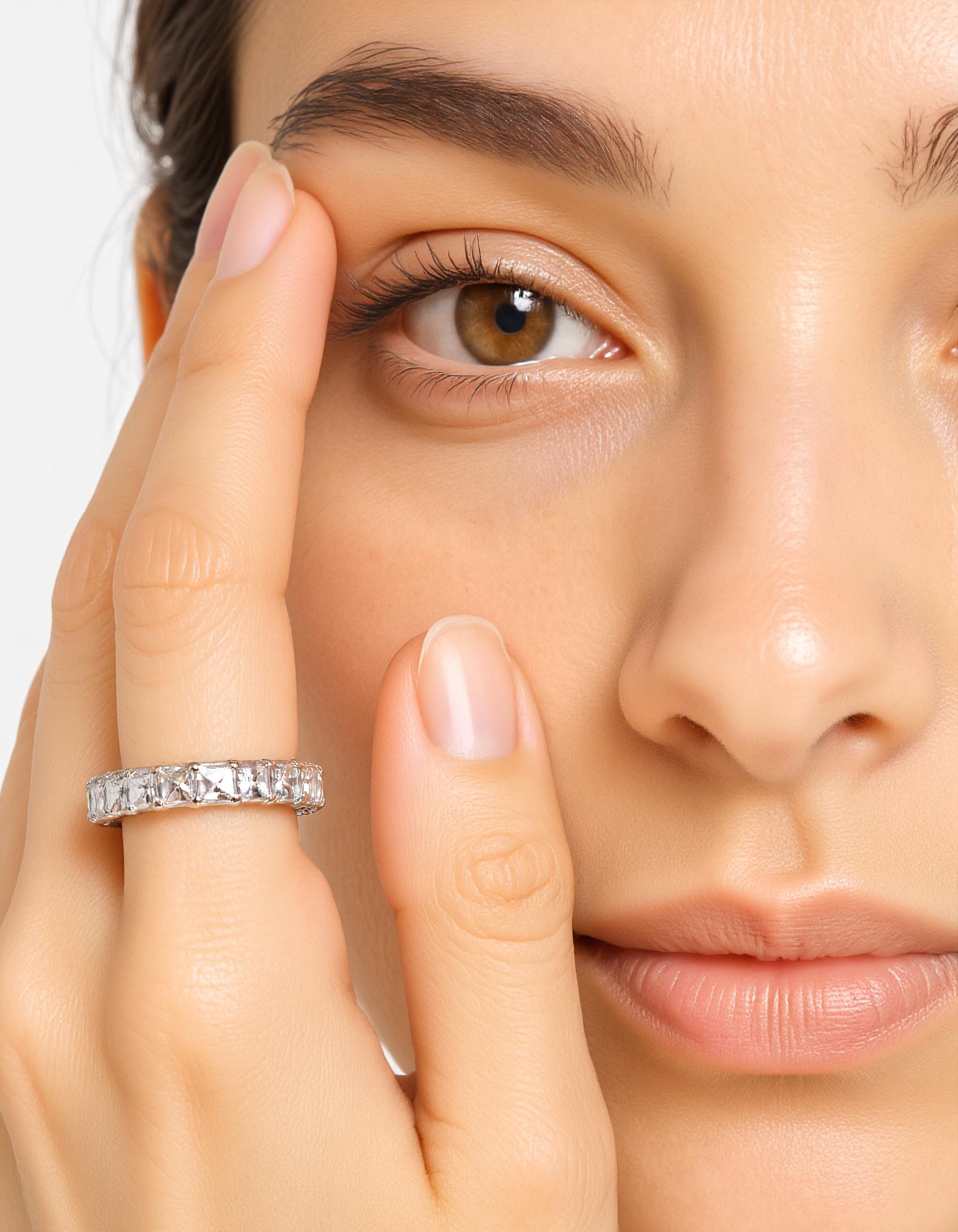 "Lexa" Pixel Cut Prong Set Eternity Band