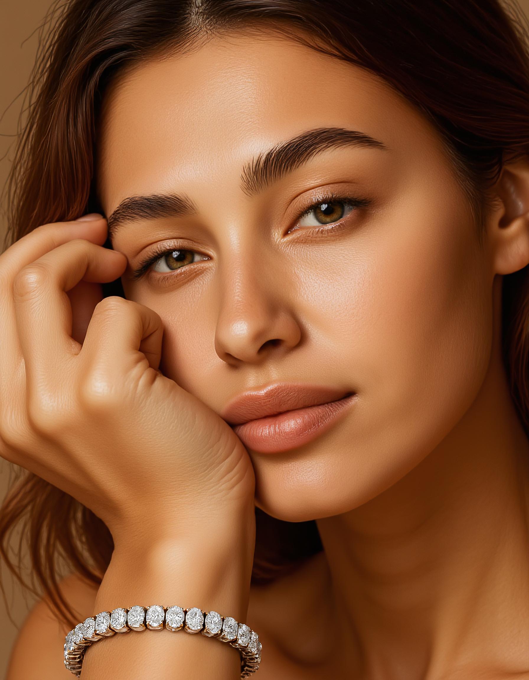 "Fyndi" Classic basket Oval Cut Prong set Tennis Bracelet