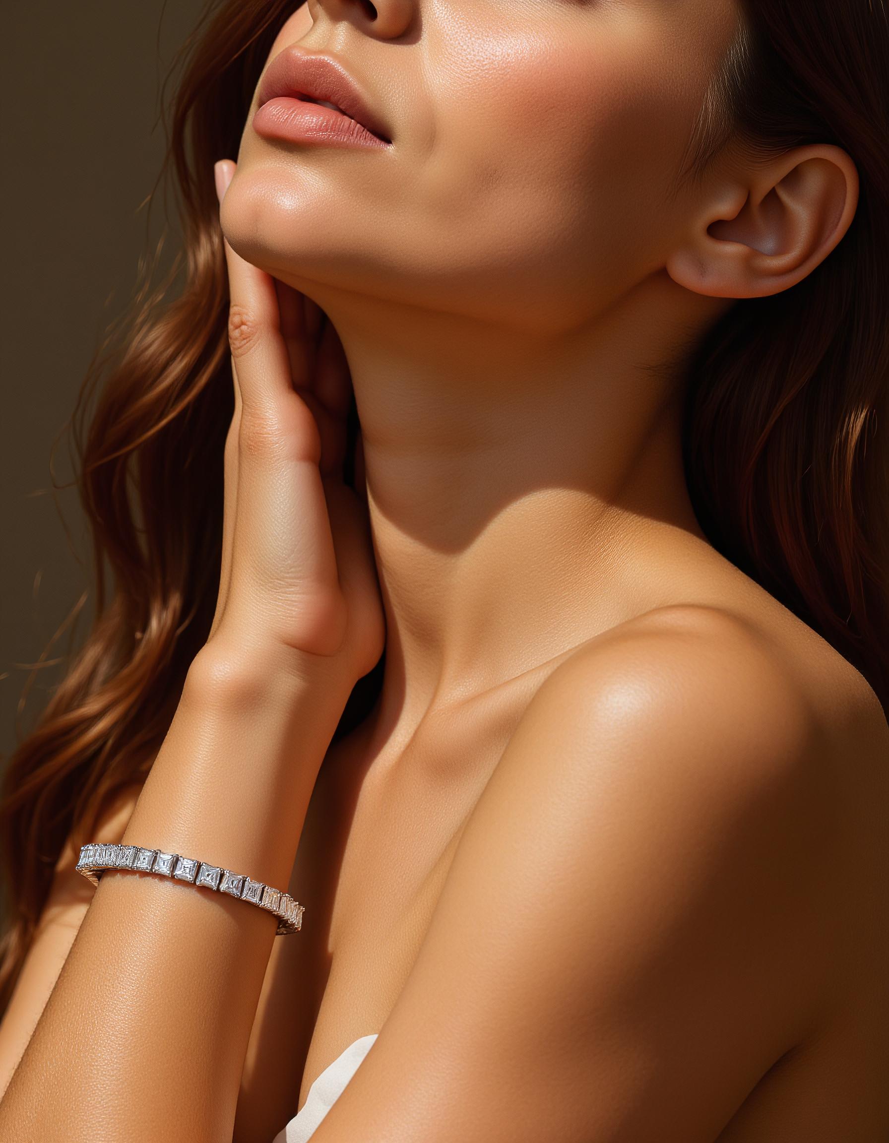 "Cleo" Asscher Cut Prong Set Tennis Bracelet