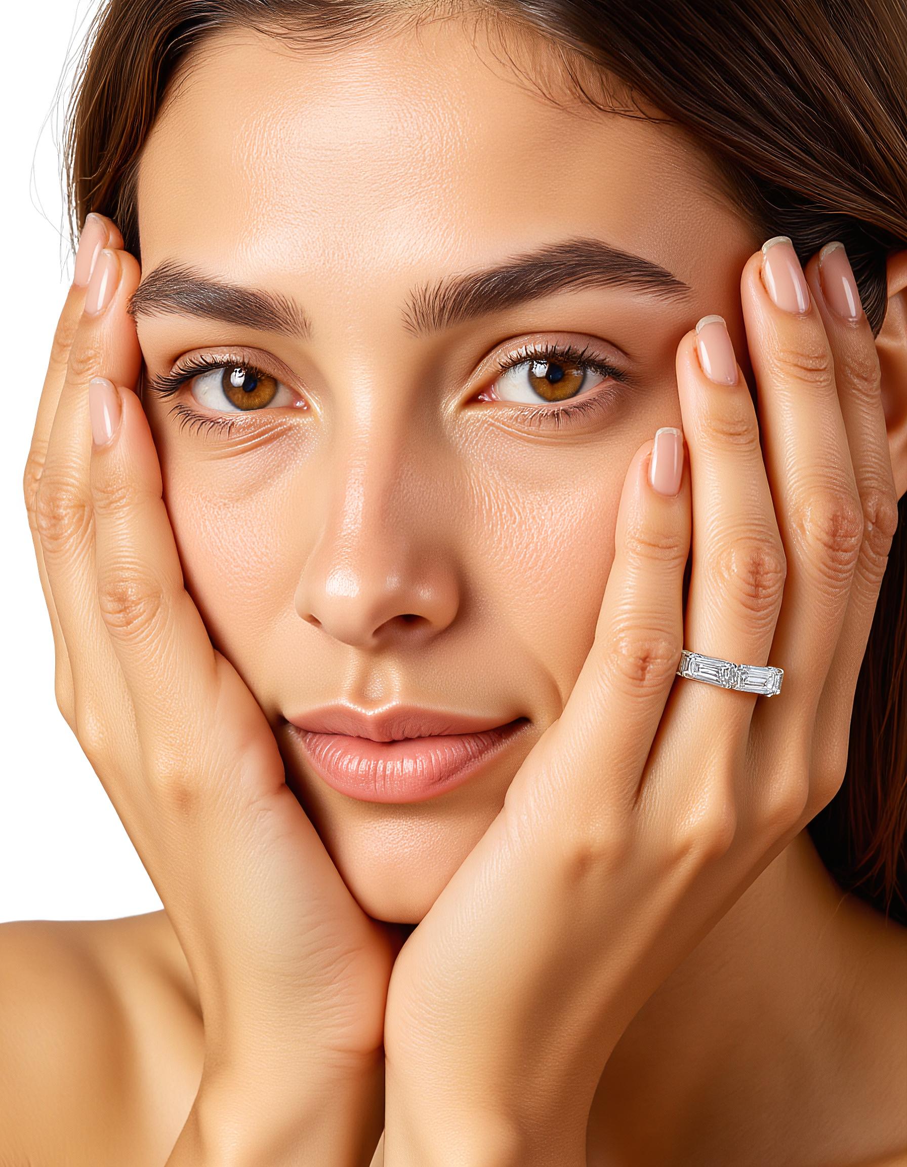 "Nova" Horizontally Set Emerald cut Prong set Eternity Band (0.50ct Each)