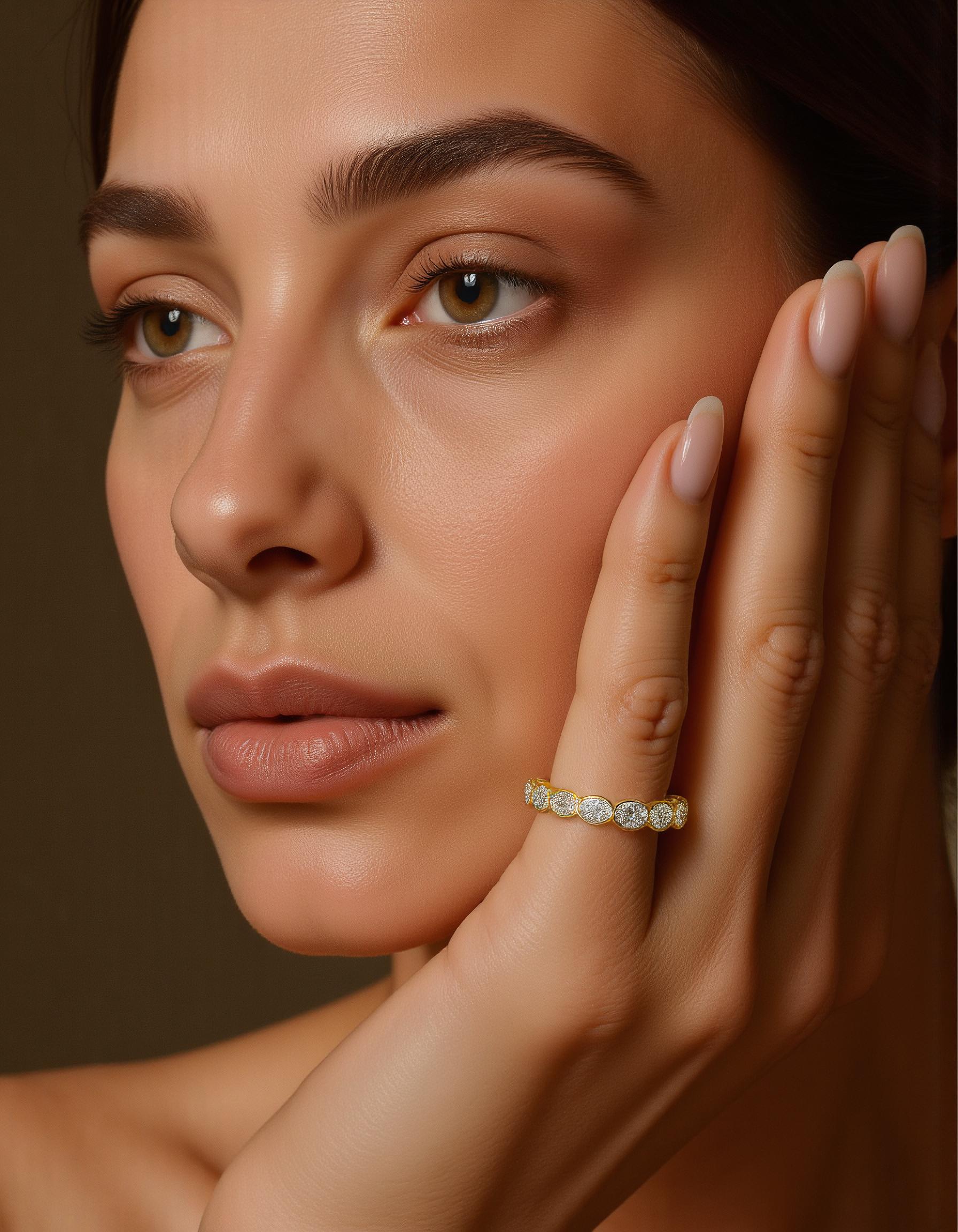 "Odessa" Horizontally Set Oval cut Bezel set Eternity Band