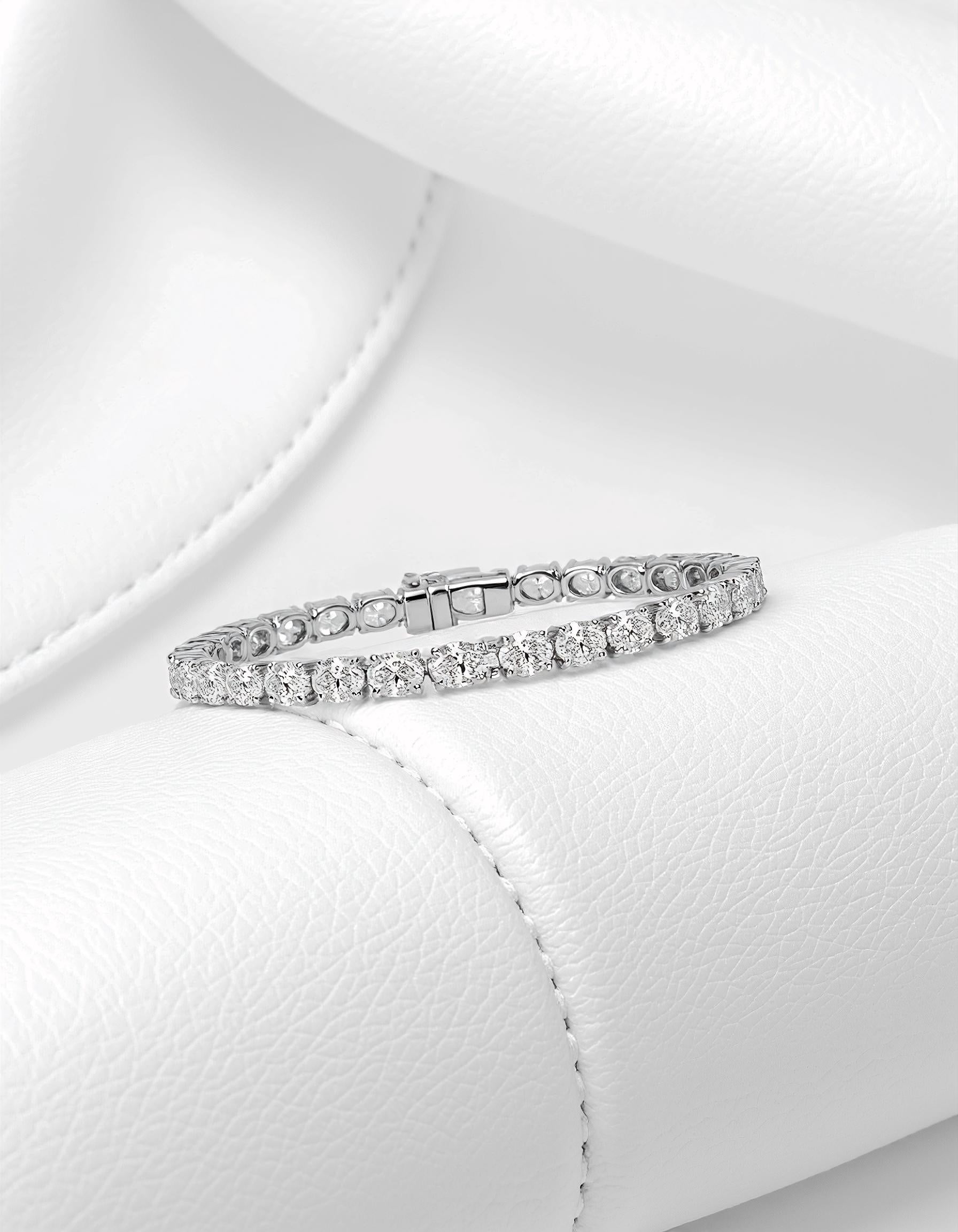 "Ella" Horizontally set Oval Cut Prong set Tennis Bracelet