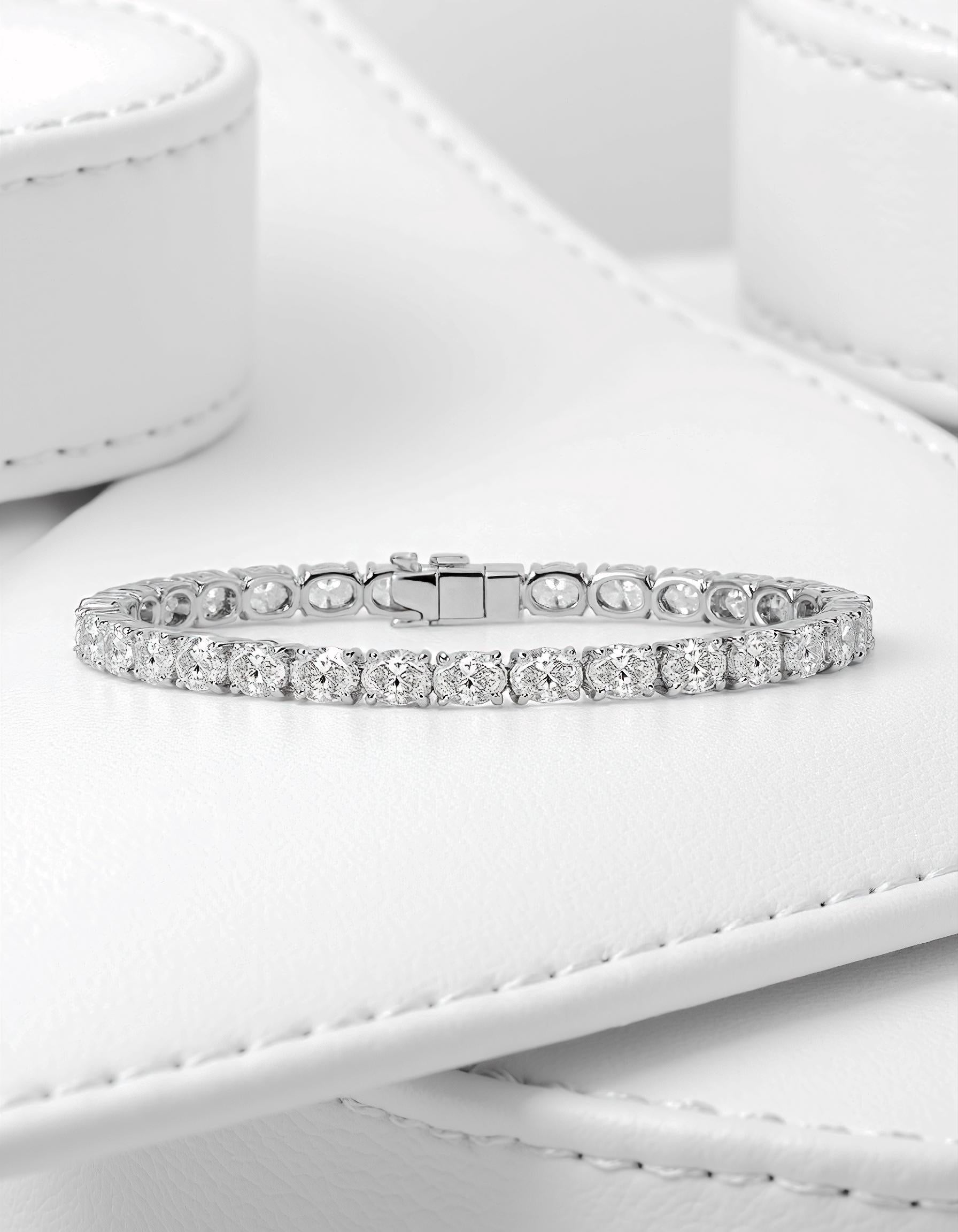 "Ella" Horizontally set Oval Cut Prong set Tennis Bracelet