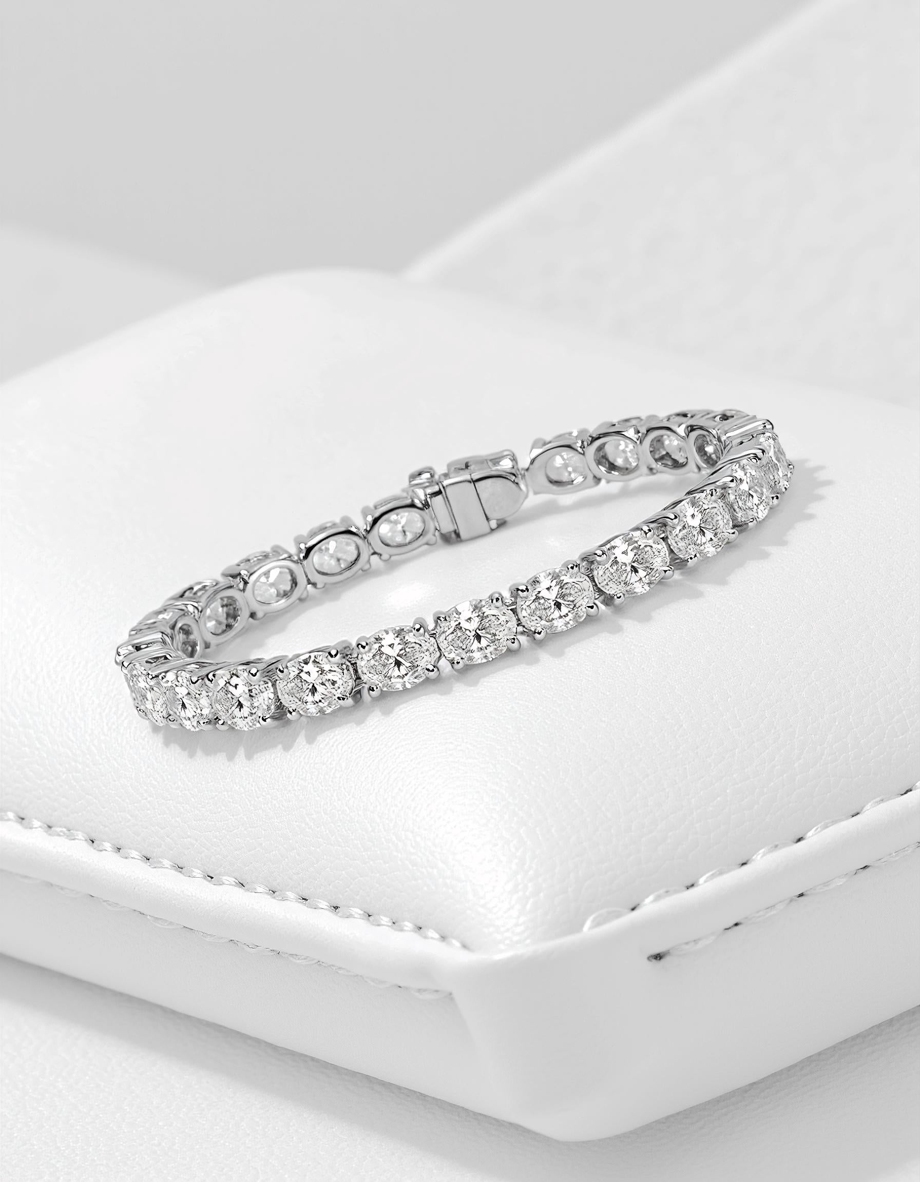 "Ella" Horizontally set Oval Cut Prong set Tennis Bracelet