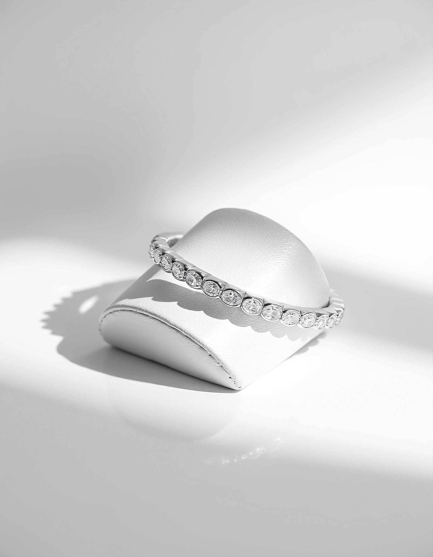 "Alina" Horizontally set Oval Cut Bezel Set Stretchy Bangle