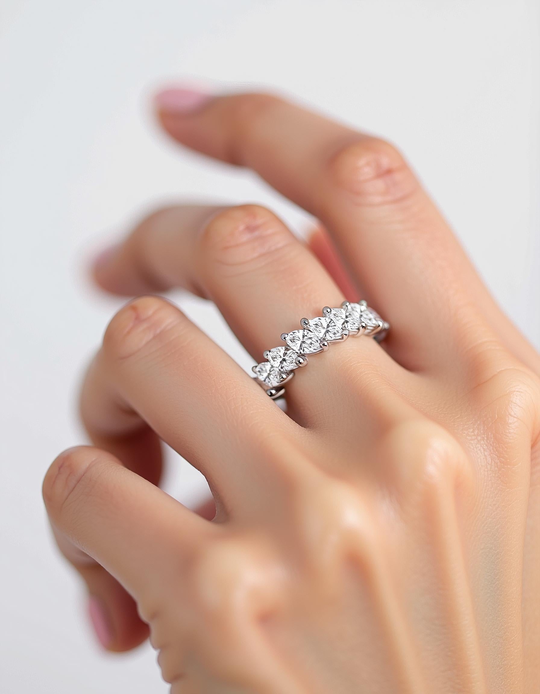 "Mira" Slanted set Marquise Cut Prong set 9 Stone Band