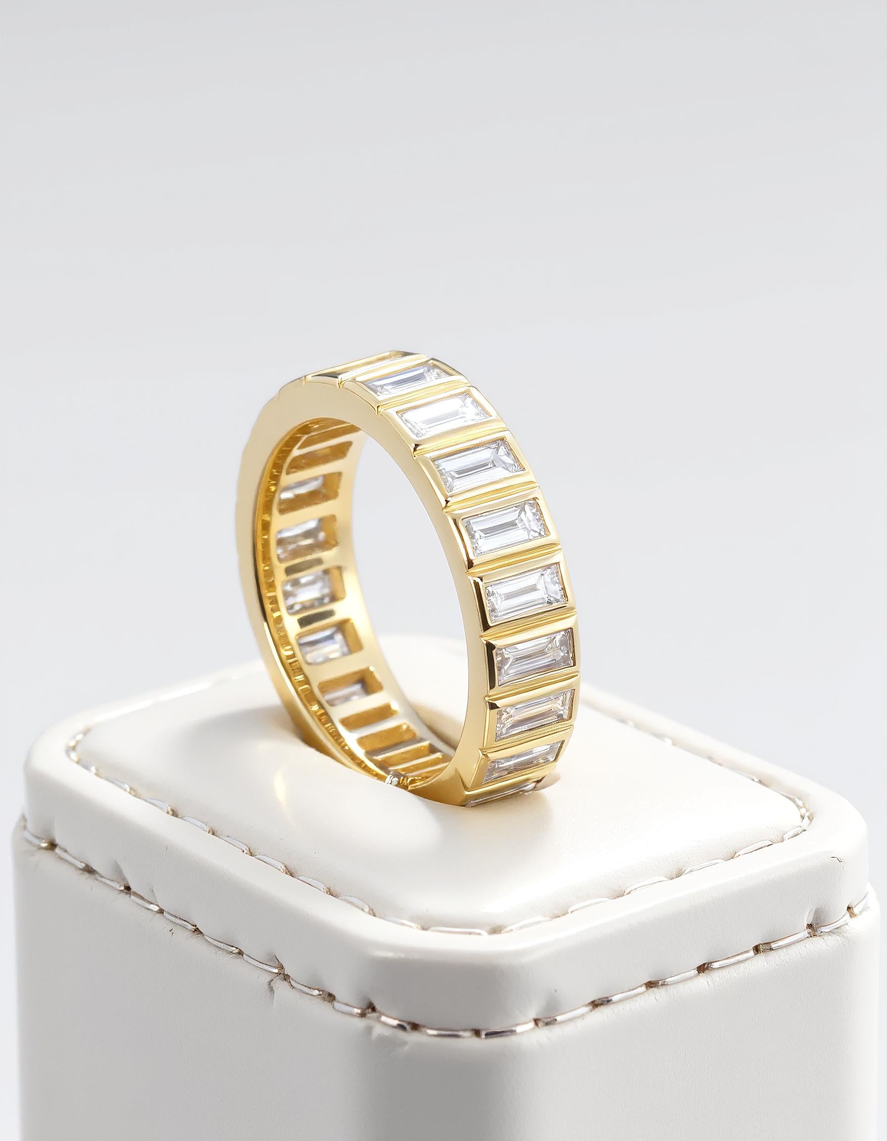 "Dana" Straight Baguette Bezel Set Eternity Band