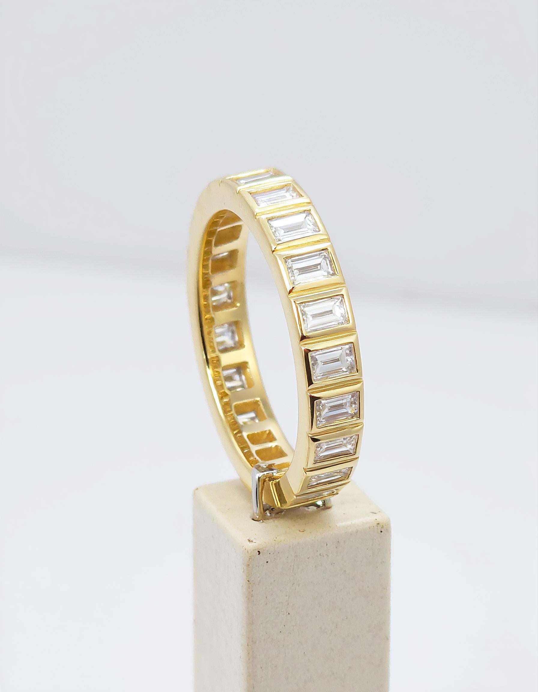 "Dana" Straight Baguette Bezel Set Eternity Band