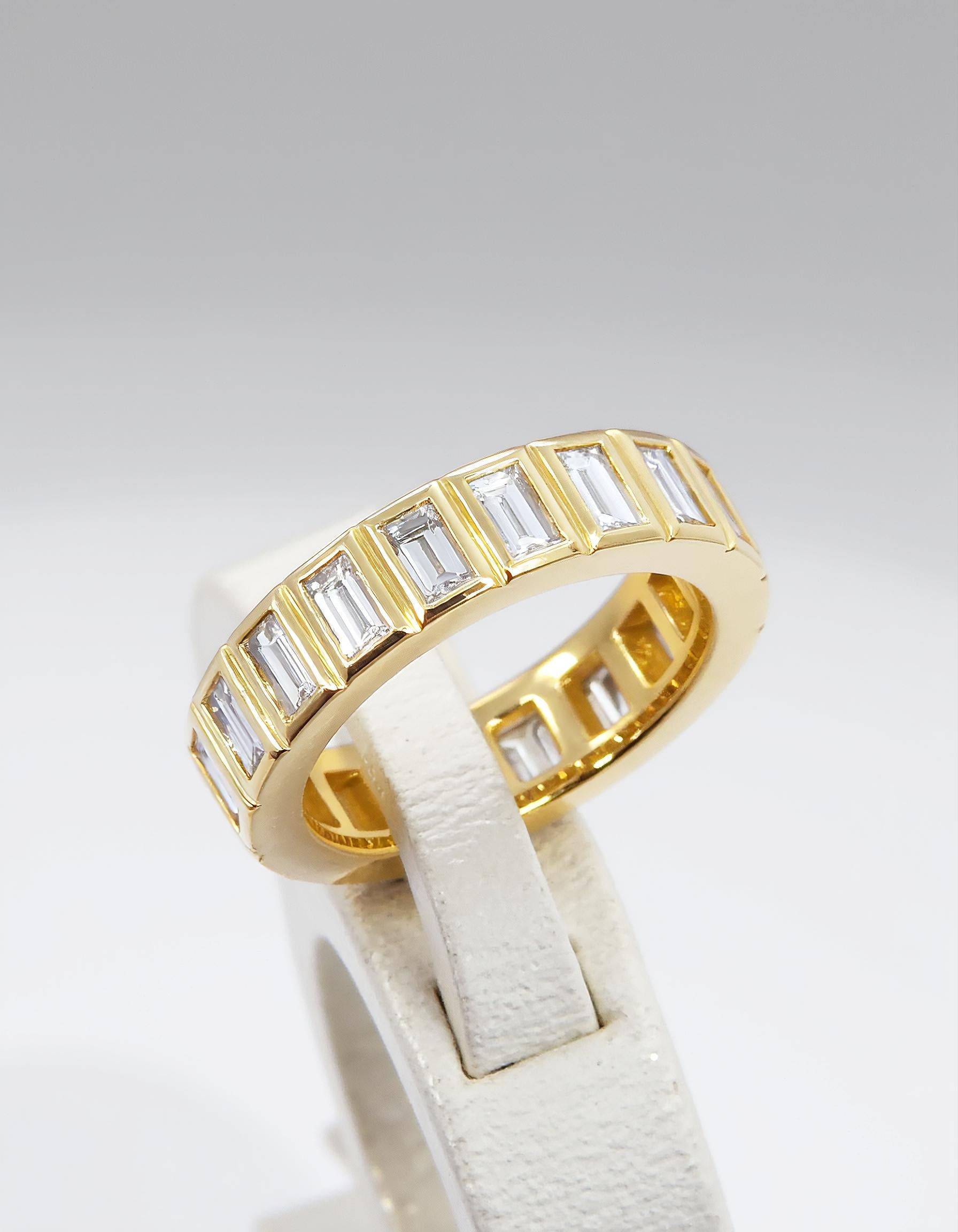 "Dana" Straight Baguette Bezel Set Eternity Band