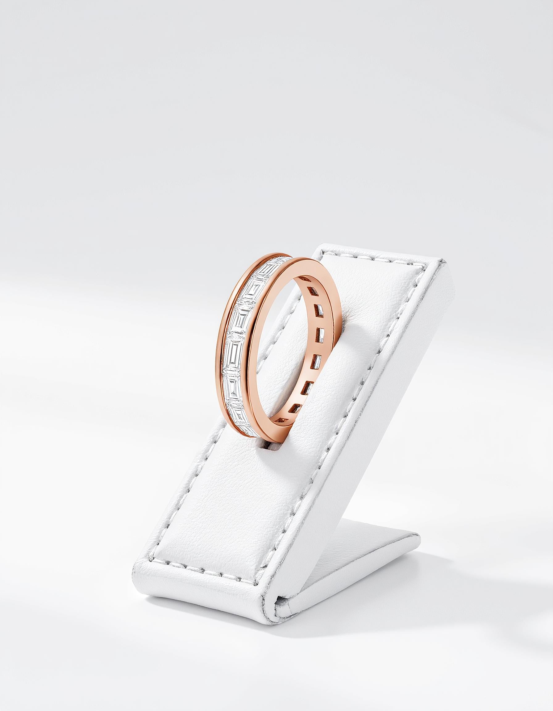 "Ziva" Horizontally set Straight Baguette Cut Channel Set Eternity Band