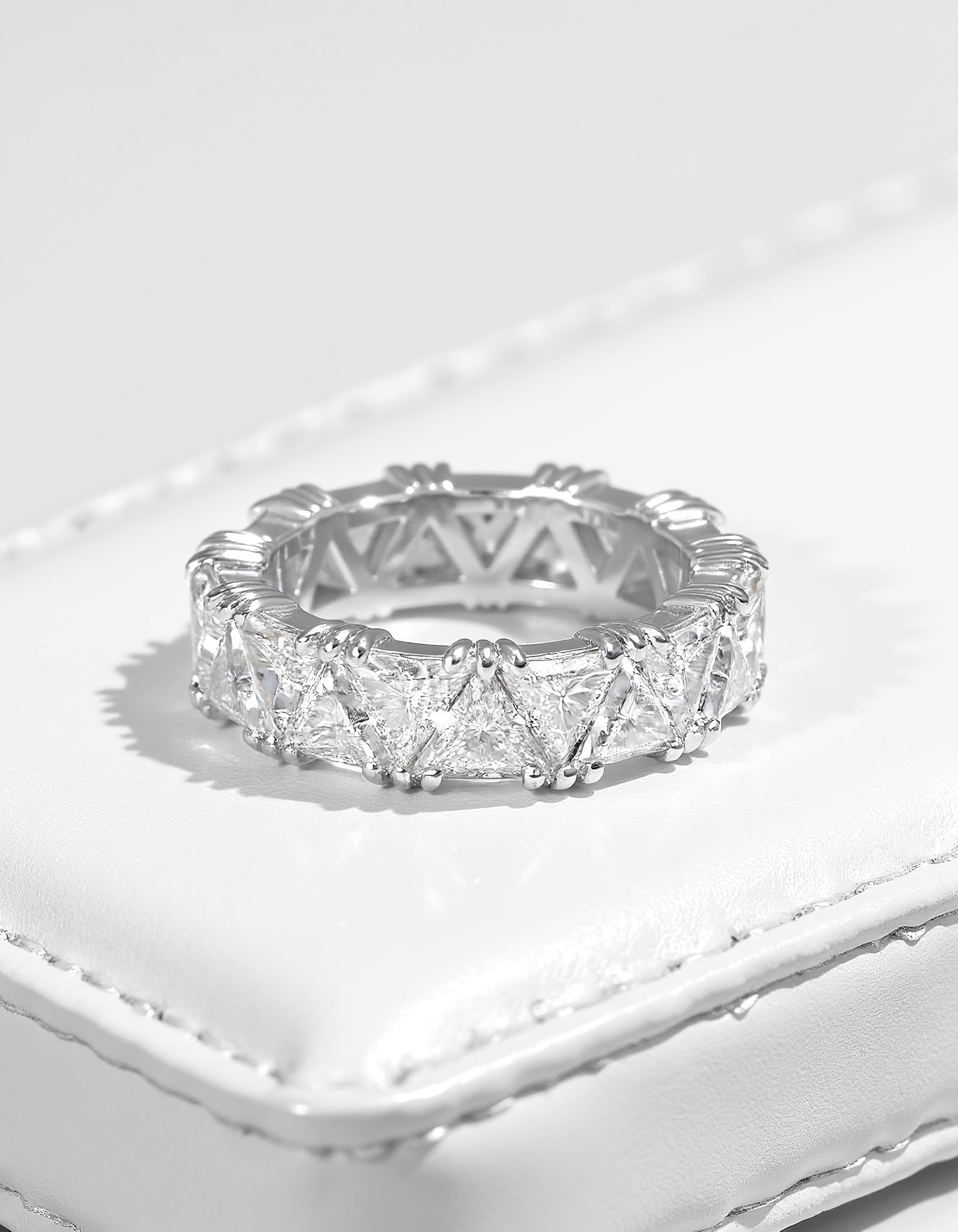 "Pyra" Triangle Cut Prong set Eternity Band