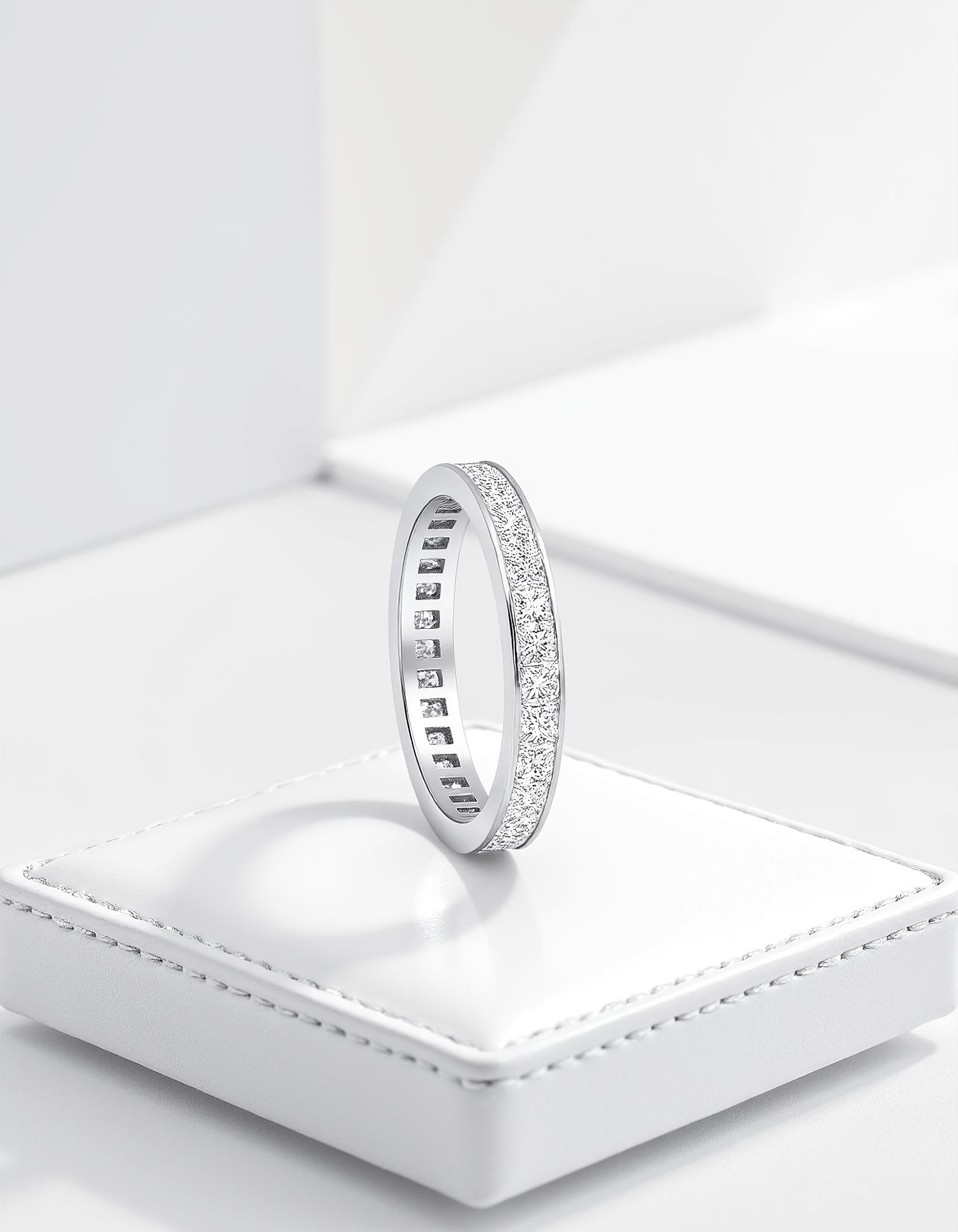 "Priya" - Princess cut Channel Set Eternity Band