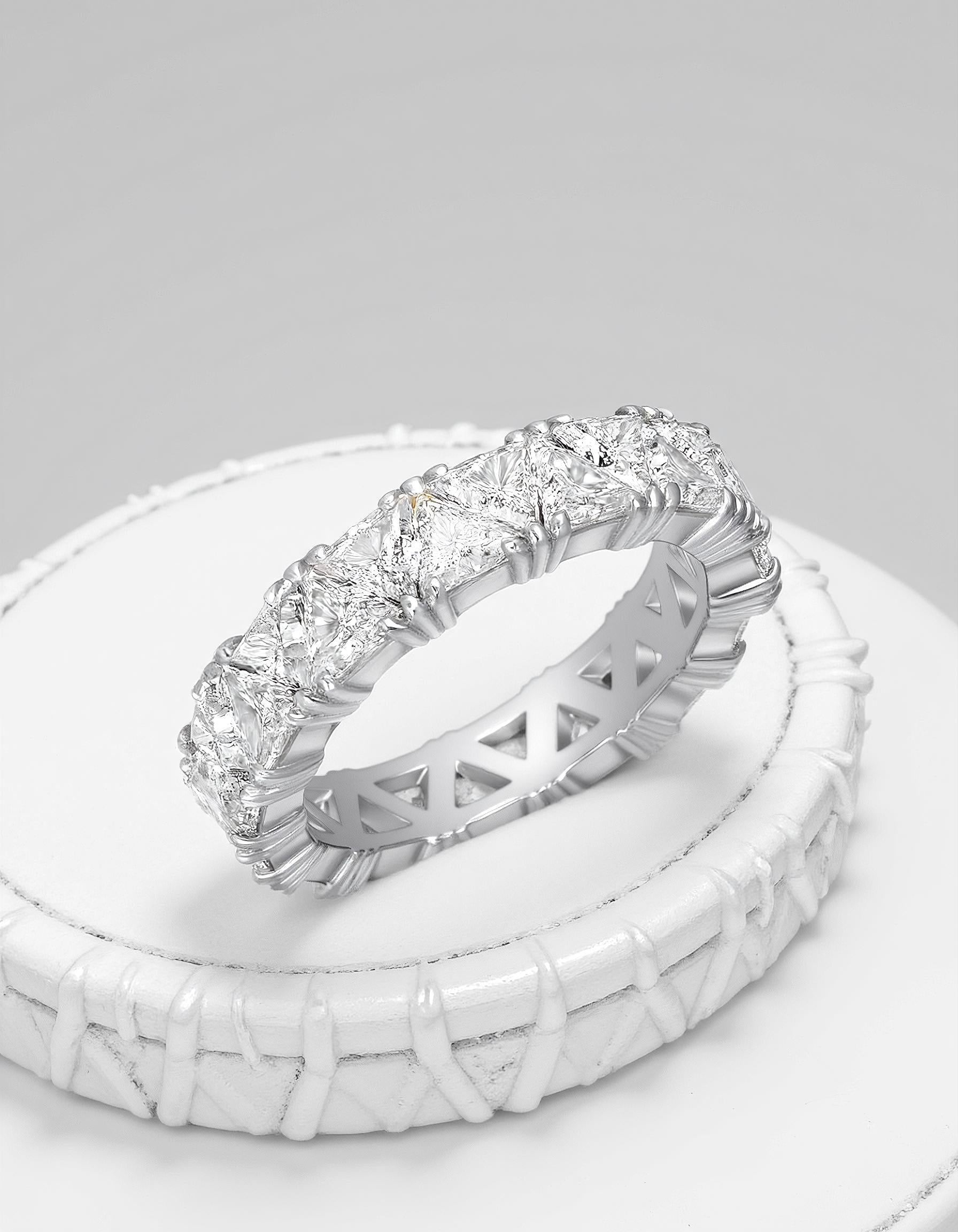 "Pyra" Triangle Cut Prong set Eternity Band