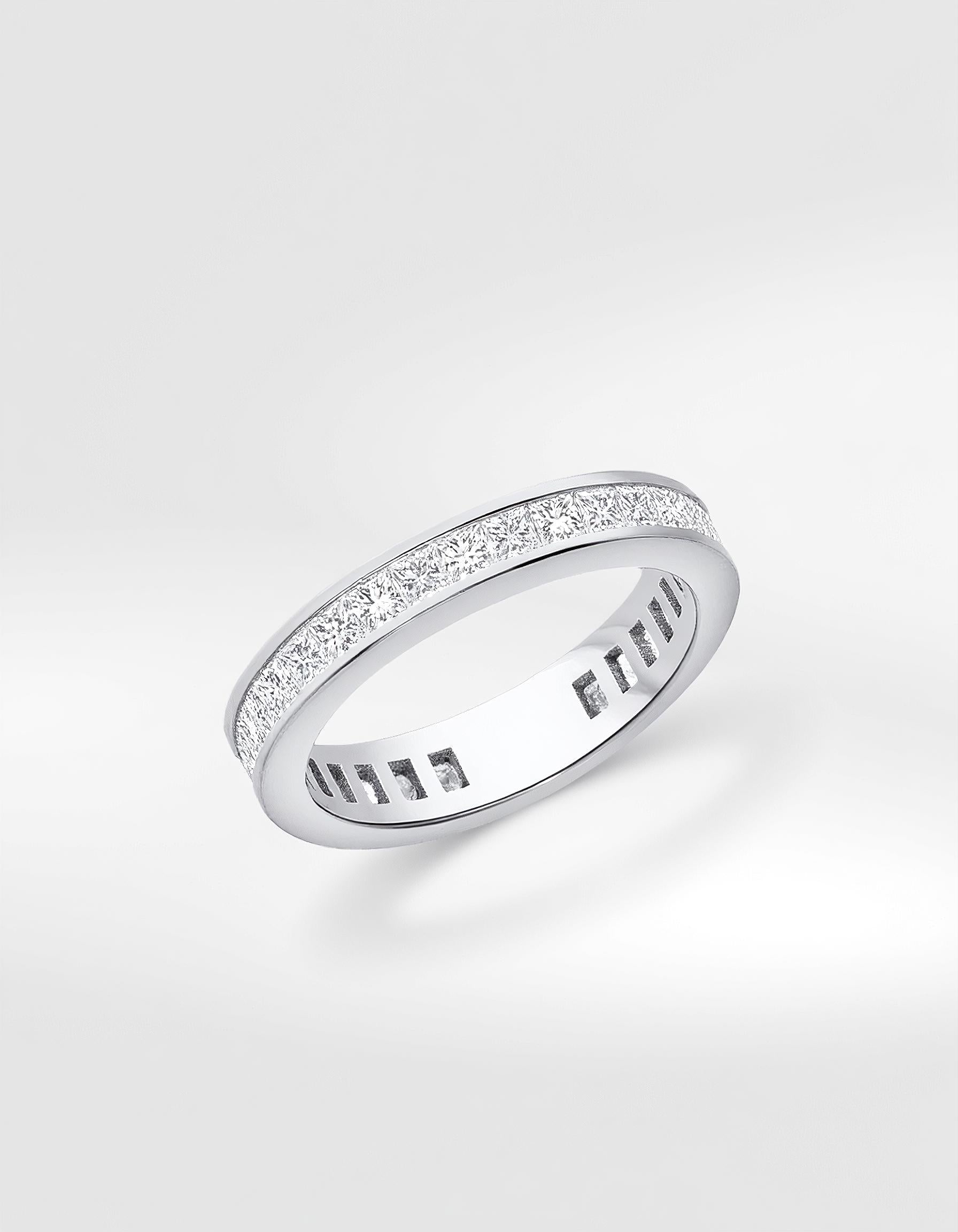 "Priya" - Princess cut Channel Set Eternity Band