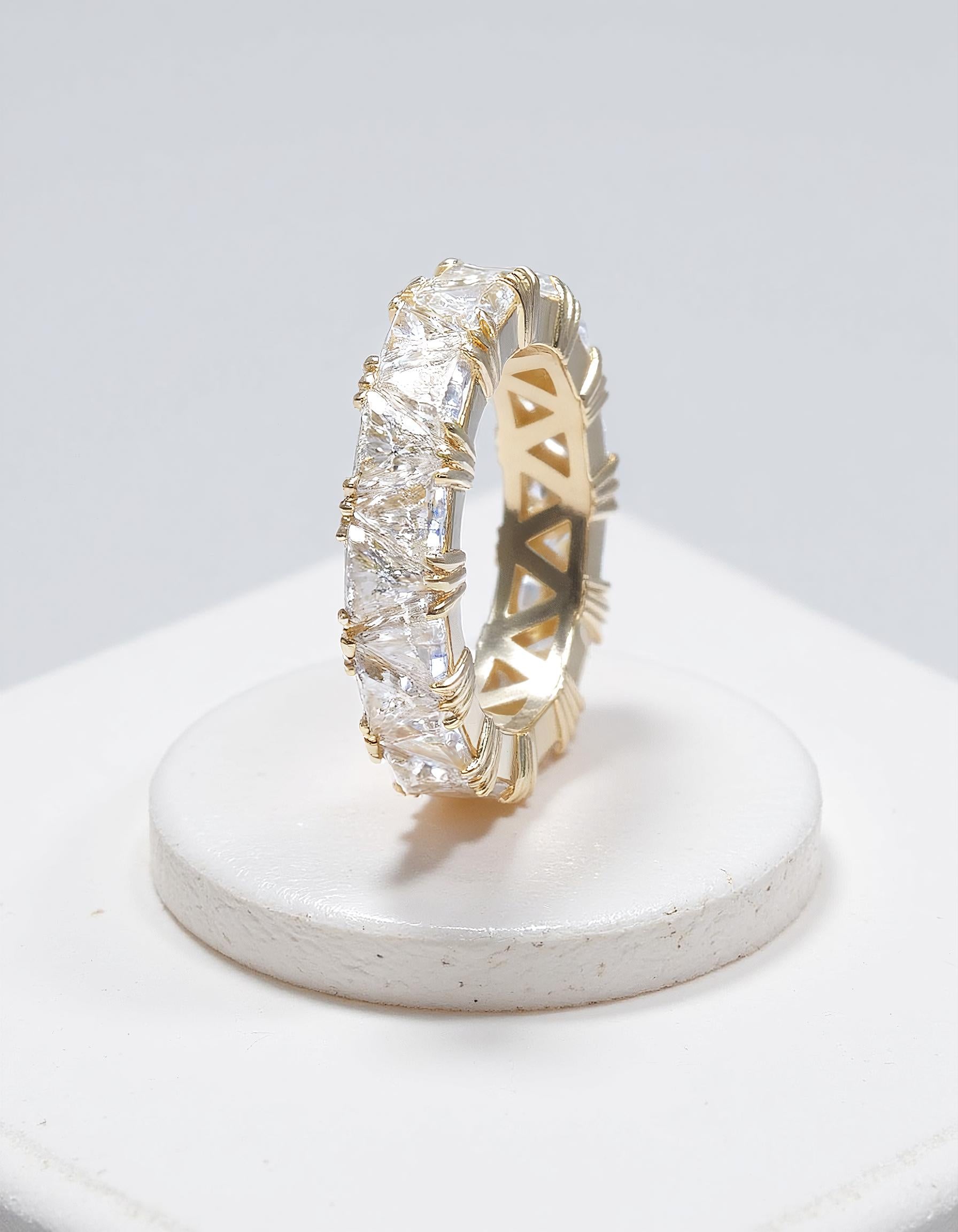 "Pyra" Triangle Cut Prong set Eternity Band