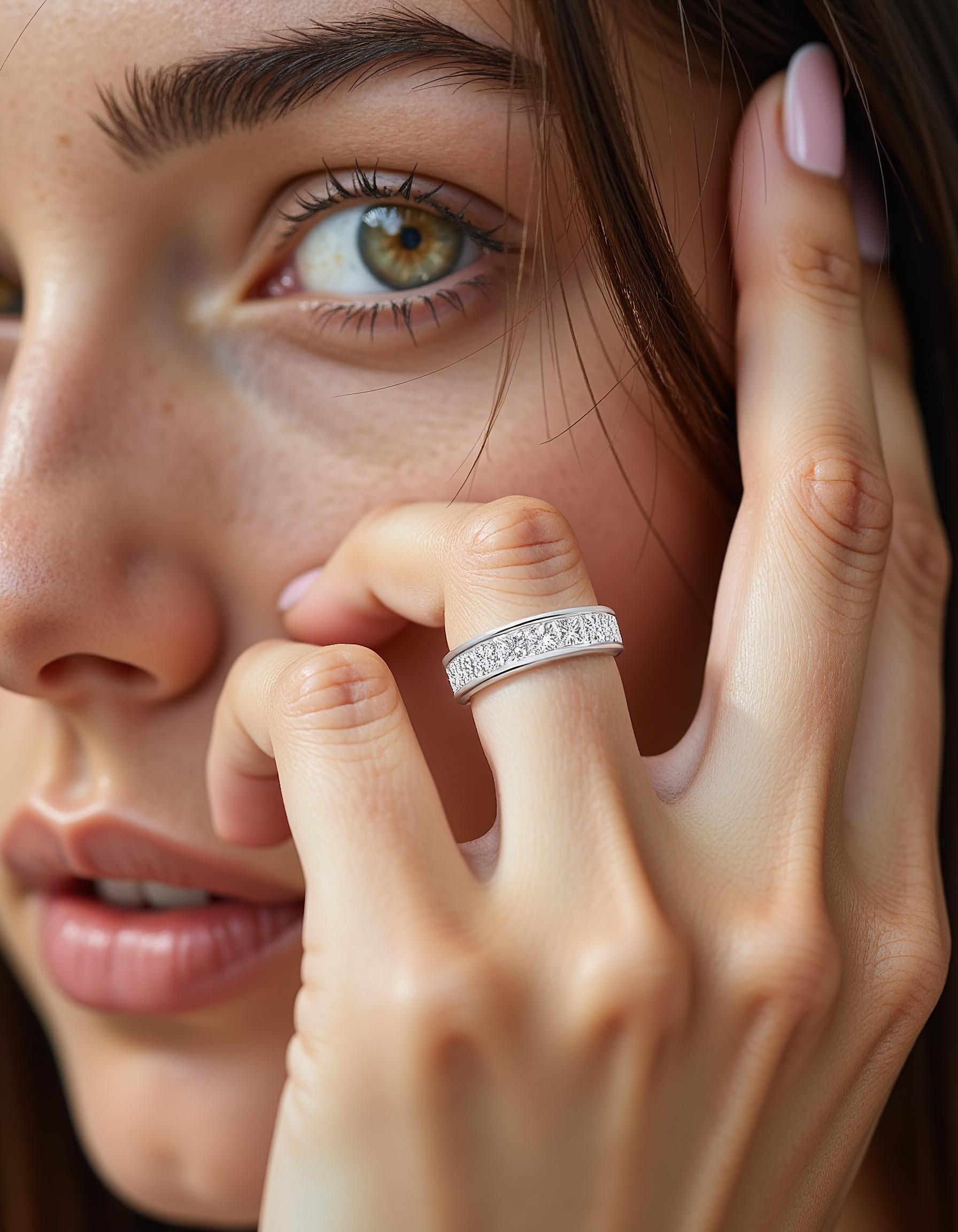 "Priya" - Princess cut Channel Set Eternity Band