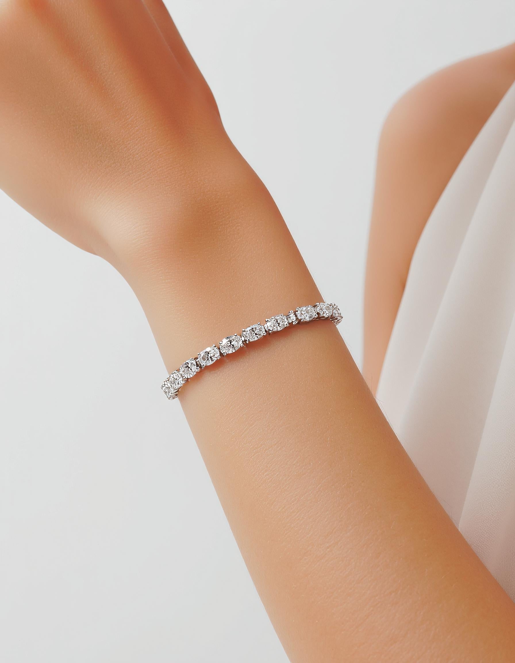 "Ella" Horizontally set Oval Cut Prong set Tennis Bracelet