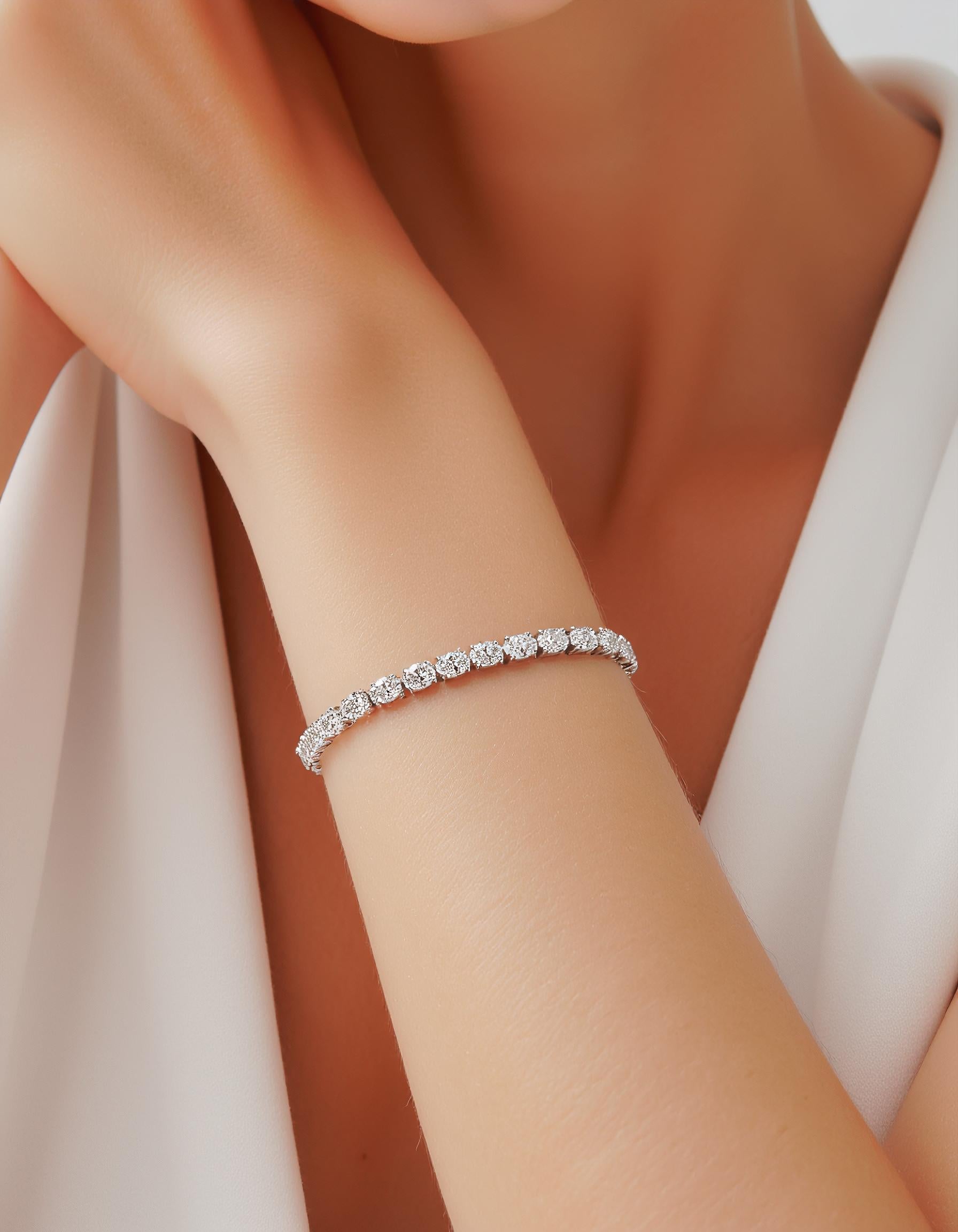 "Ella" Horizontally set Oval Cut Prong set Tennis Bracelet