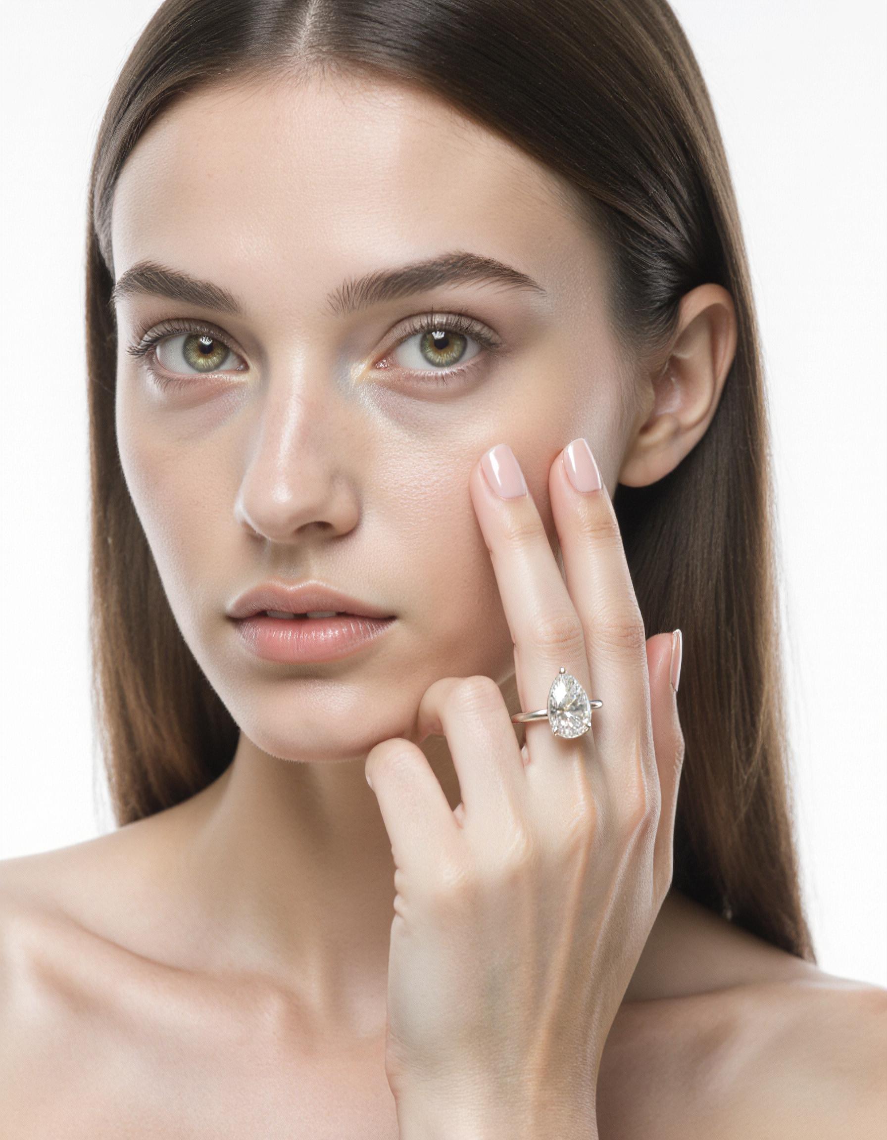 "Kiki" Pear Shape Cut diamond solitaire in Prong setting