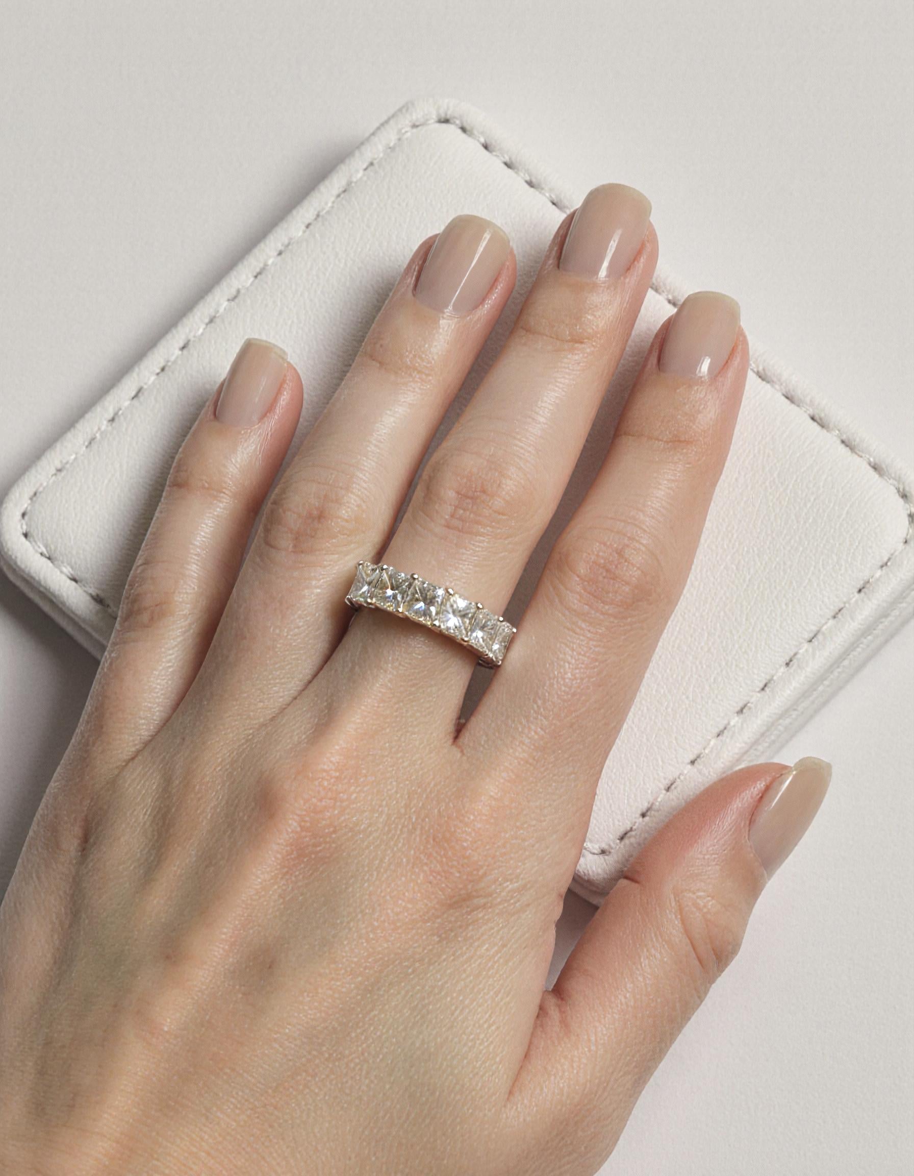 "Rionne" Princess cut Prong Set Eternity Band