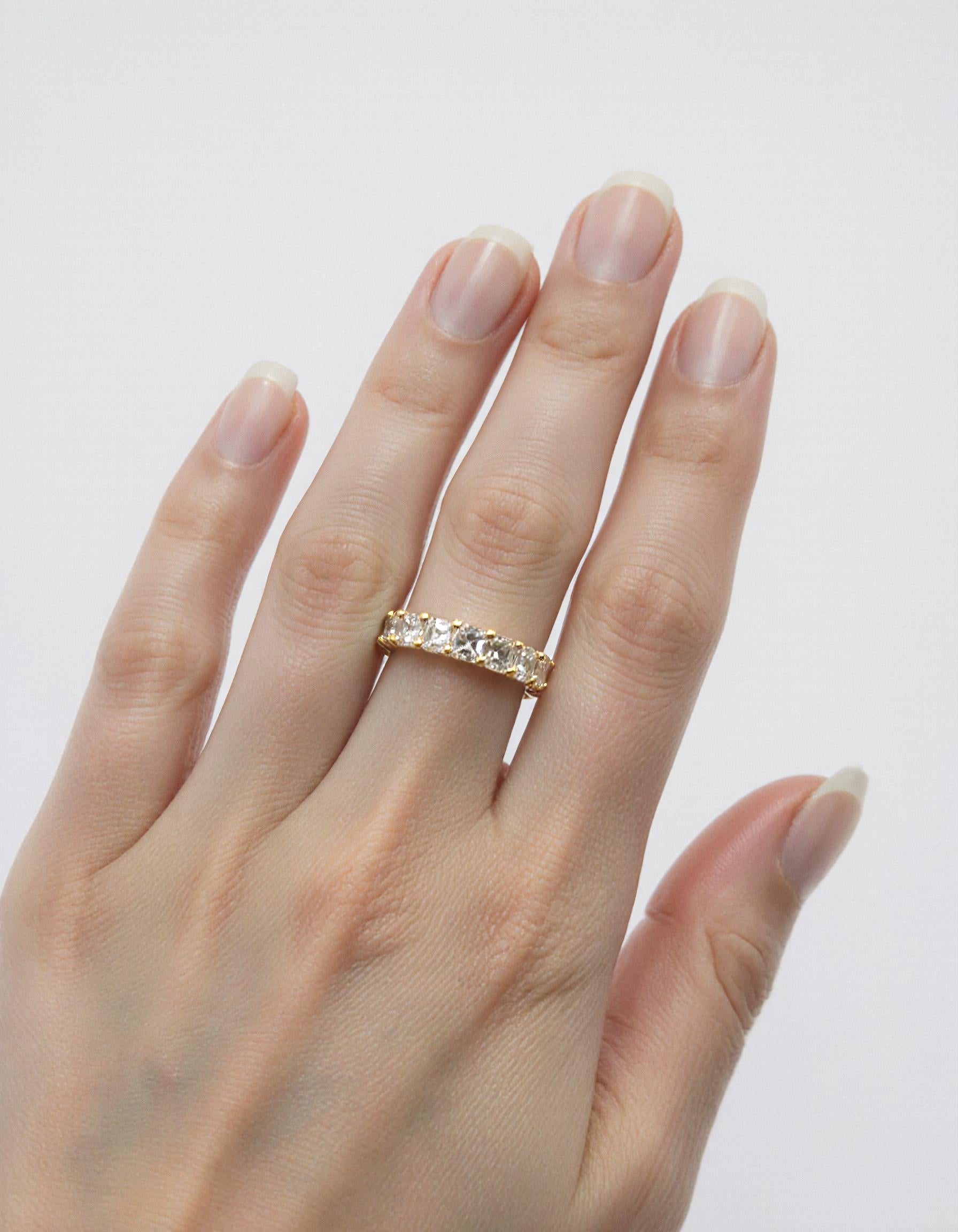 "Vilora" Asscher cut Prong Set Classic basket Eternity Band