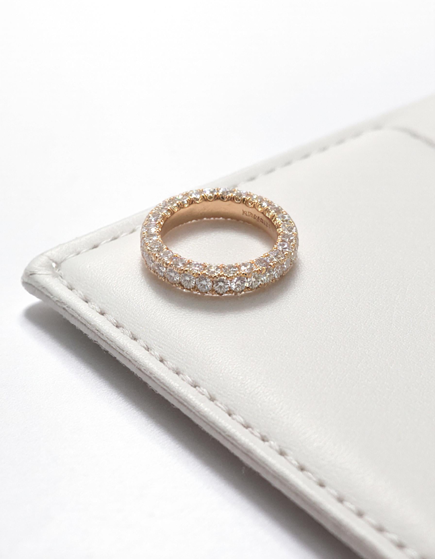 "Nikki" Round Brilliant Cut, 3 row 3d style Eternity Band