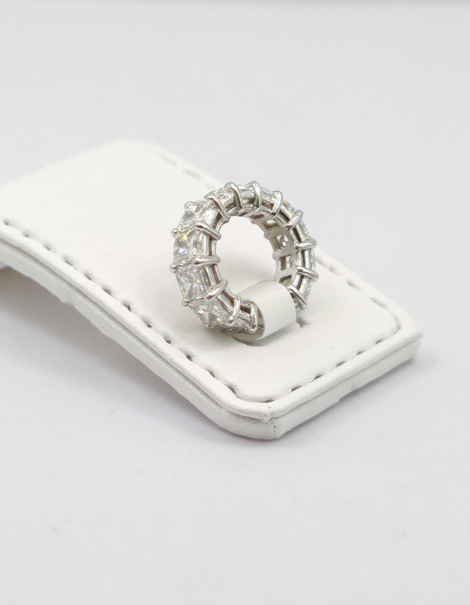 "Luvira" Radiant cut Prong Set Classic basket Eternity Band