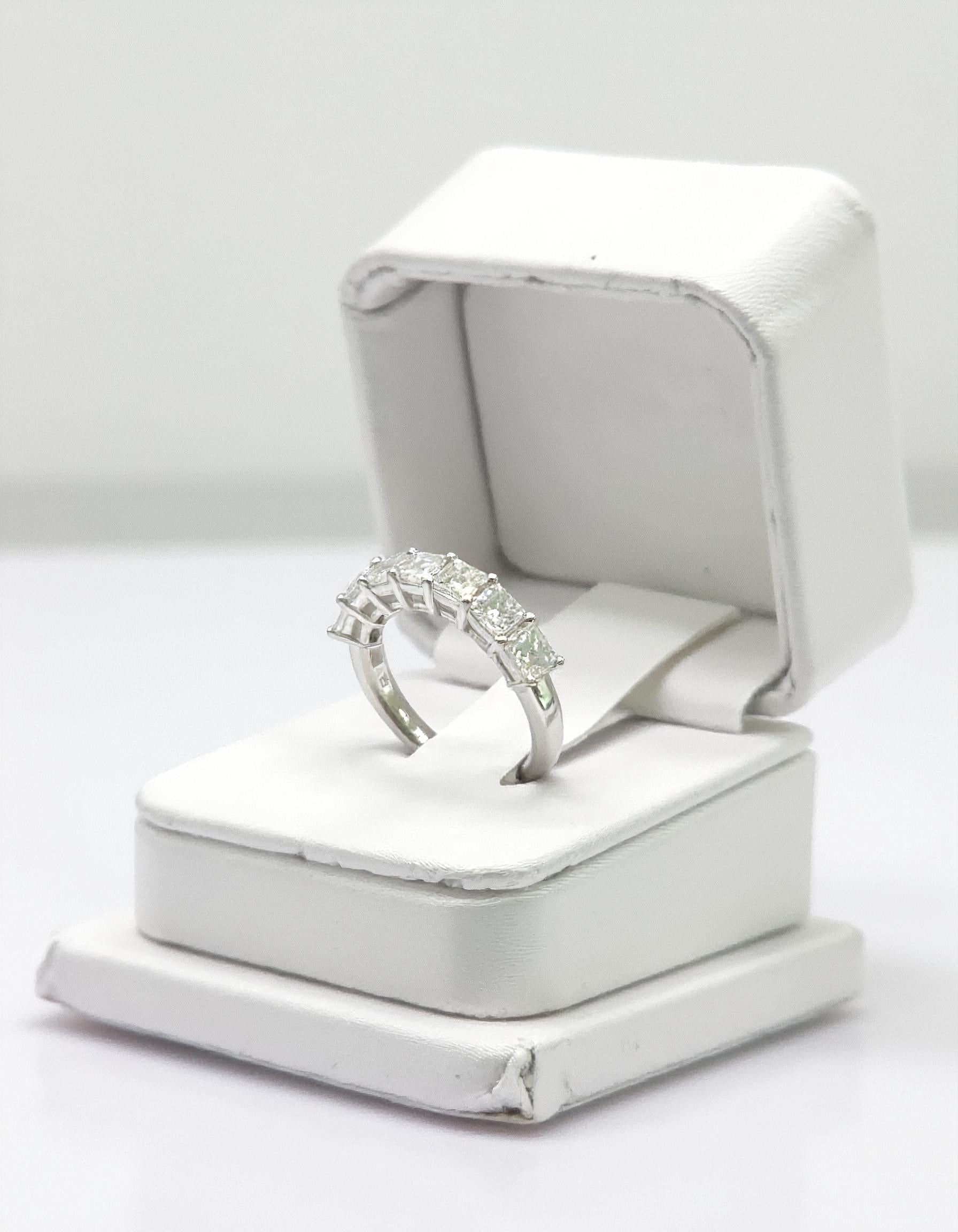 "Sorrela" Asscher cut Prong Set Classic basket Half Eternity Band