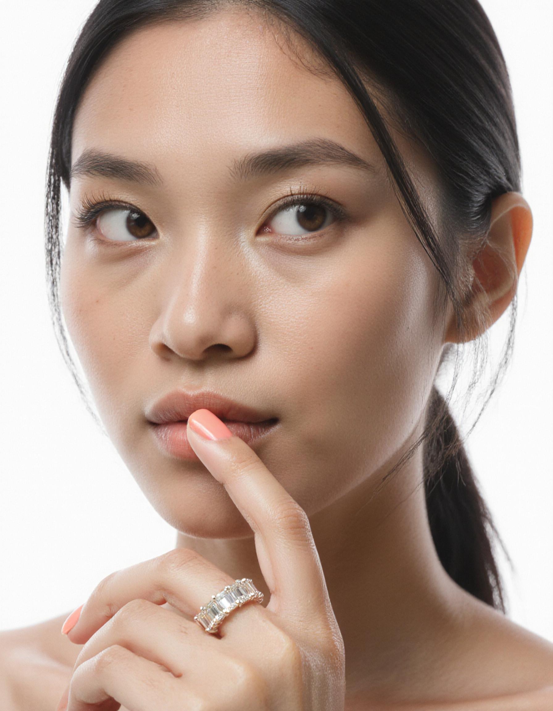 "Thalia" Emerald cut Prong Set Classic basket Half Eternity Band