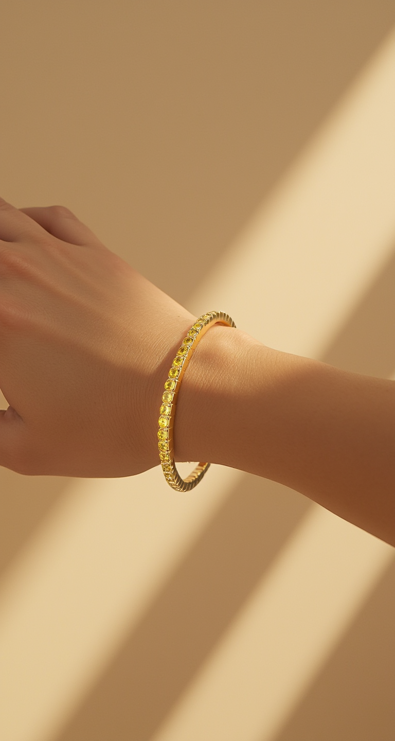 5.80-6.85ct total weight "Galina" Oval Cut Stretchy Bangle (0.15ct each)
