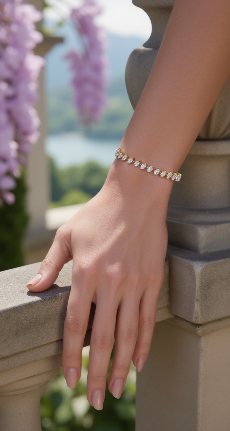 4.00-4.40ct total weight Marquise "Bella" Tennis Bracelet (0.10ct Each)