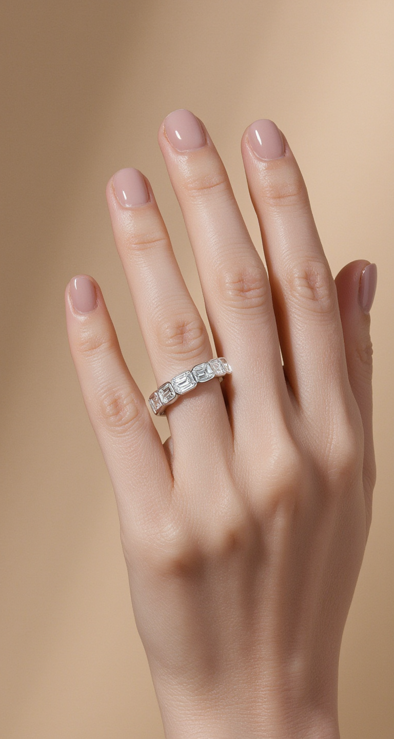 2.20-2.60ct total weight "Aria" Emerald cut Eternity Band (0.15ct Each)