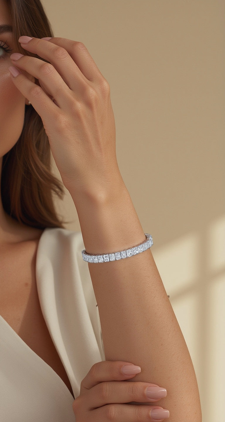 13.00-14.50ct total weight "Vilda" Radiant Cut Basket Bracelet (0.25ct each)