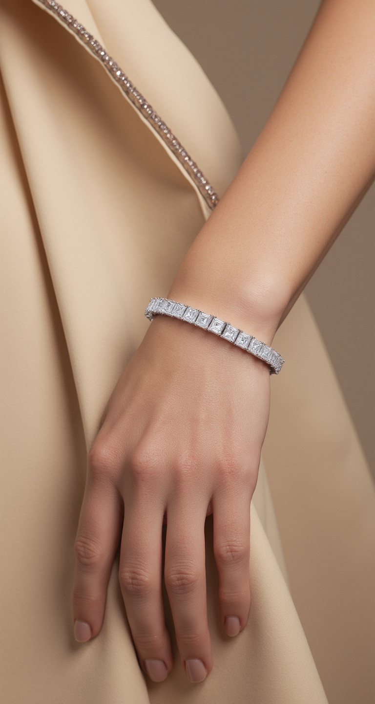 6.80-7.20ct total weight "Cleo" Asscher Cut Bracelet (0.12ct each)