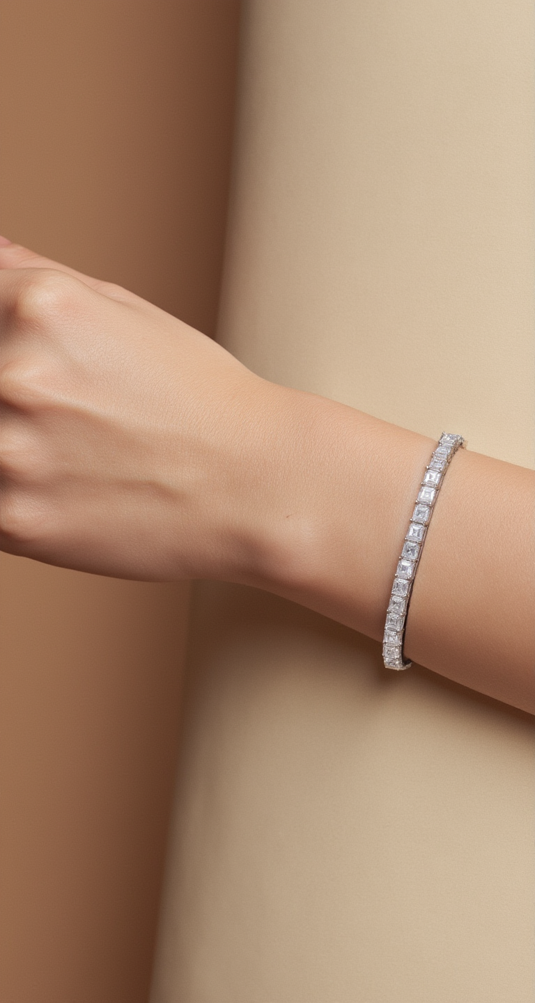 6.80-7.20ct total weight "Cleo" Asscher Cut Bracelet (0.12ct each)
