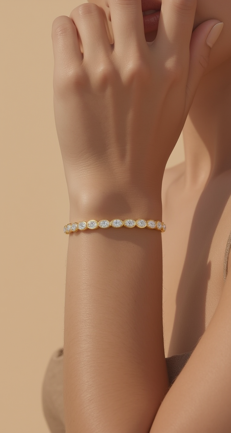 4.20-4.70ct total weight "Lia" Oval cut Bracelet (0.15ct each)