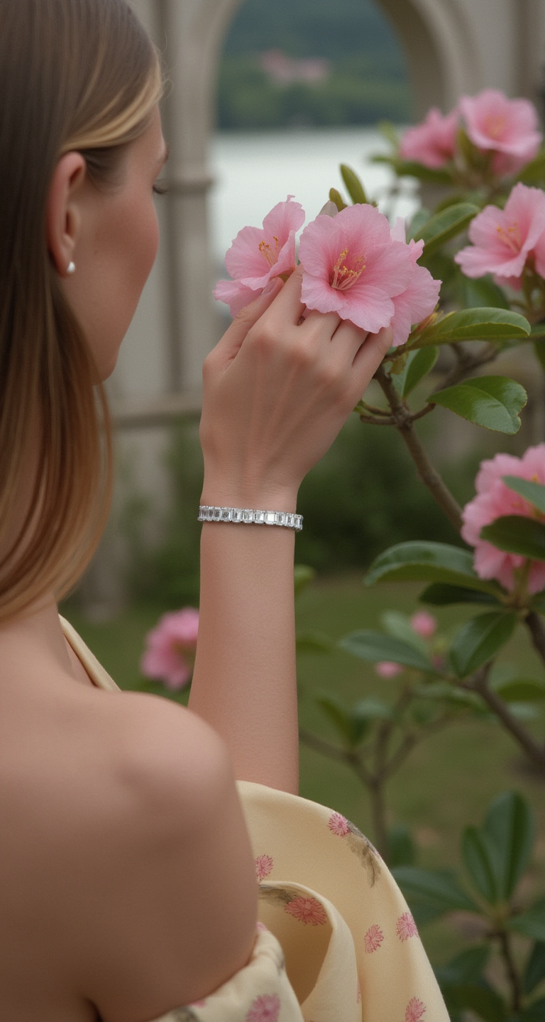 20.50-23.00ct total weight "Renja" Emerald Cut Tennis Bracelet (0.50ct Each)