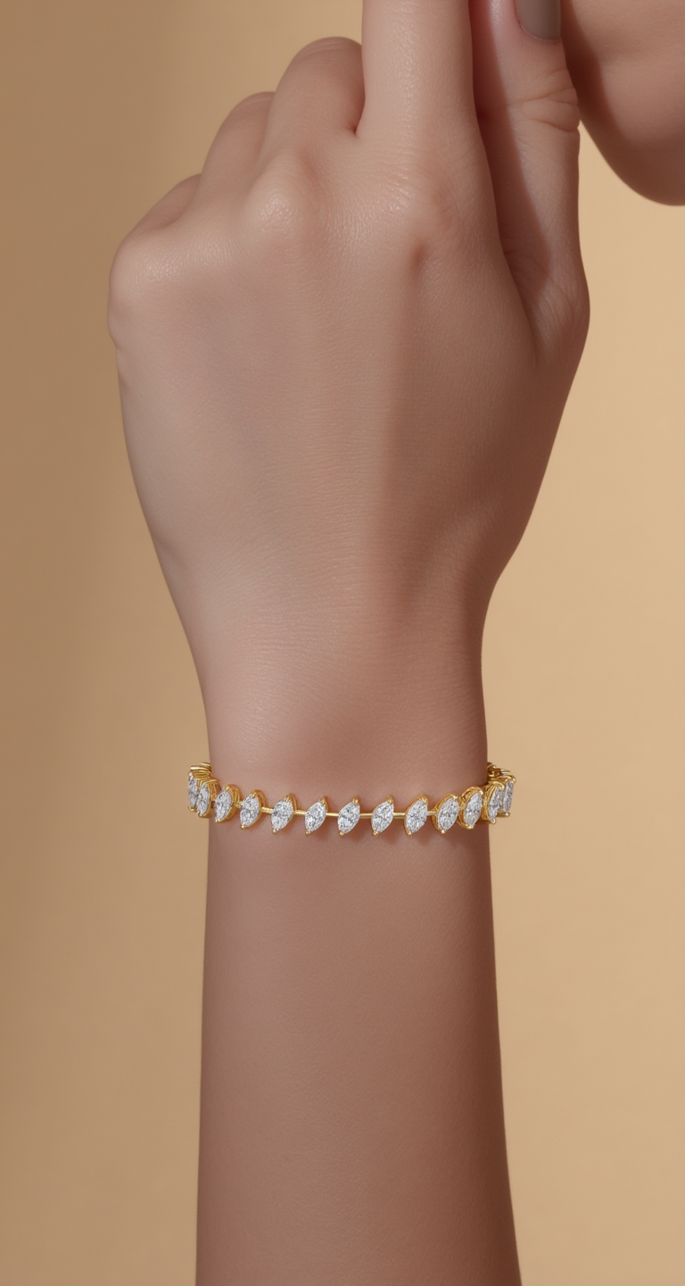 4.00-4.40ct total weight Marquise "Bella" Tennis Bracelet (0.10ct Each)