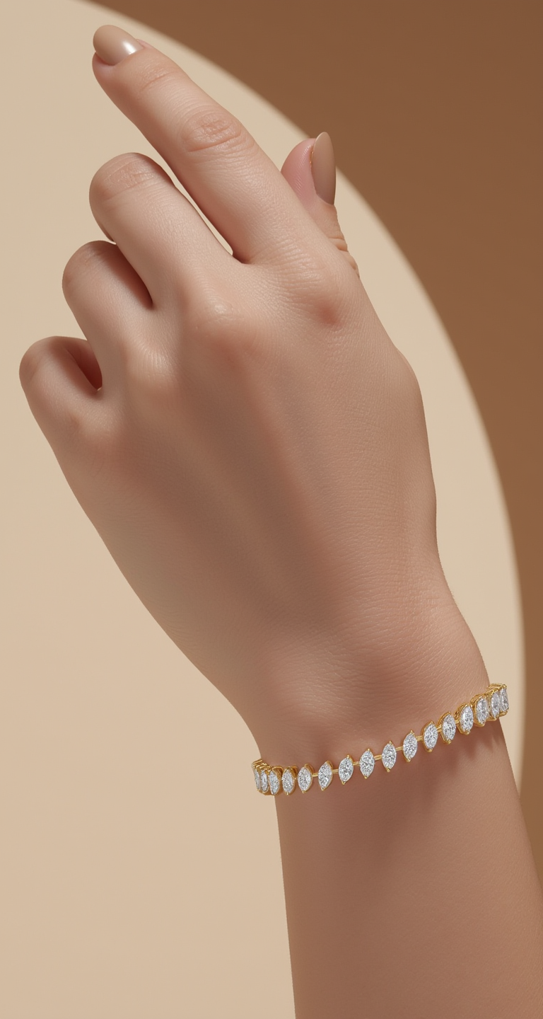 4.00-4.40ct total weight Marquise "Bella" Tennis Bracelet (0.10ct Each)