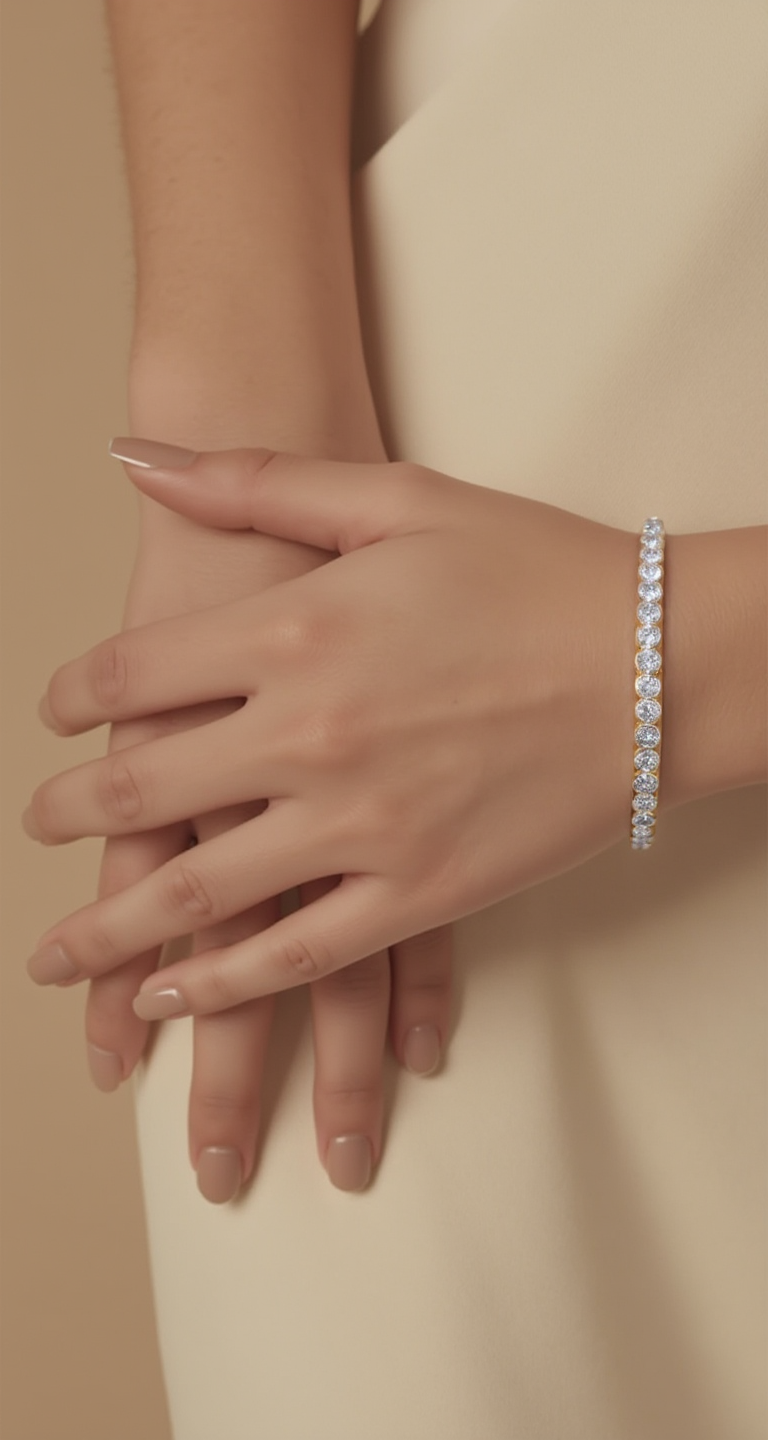 5.80-6.30ct total weight "Alina" Oval Cut Stretchy Bracelet (0.15ct Each)