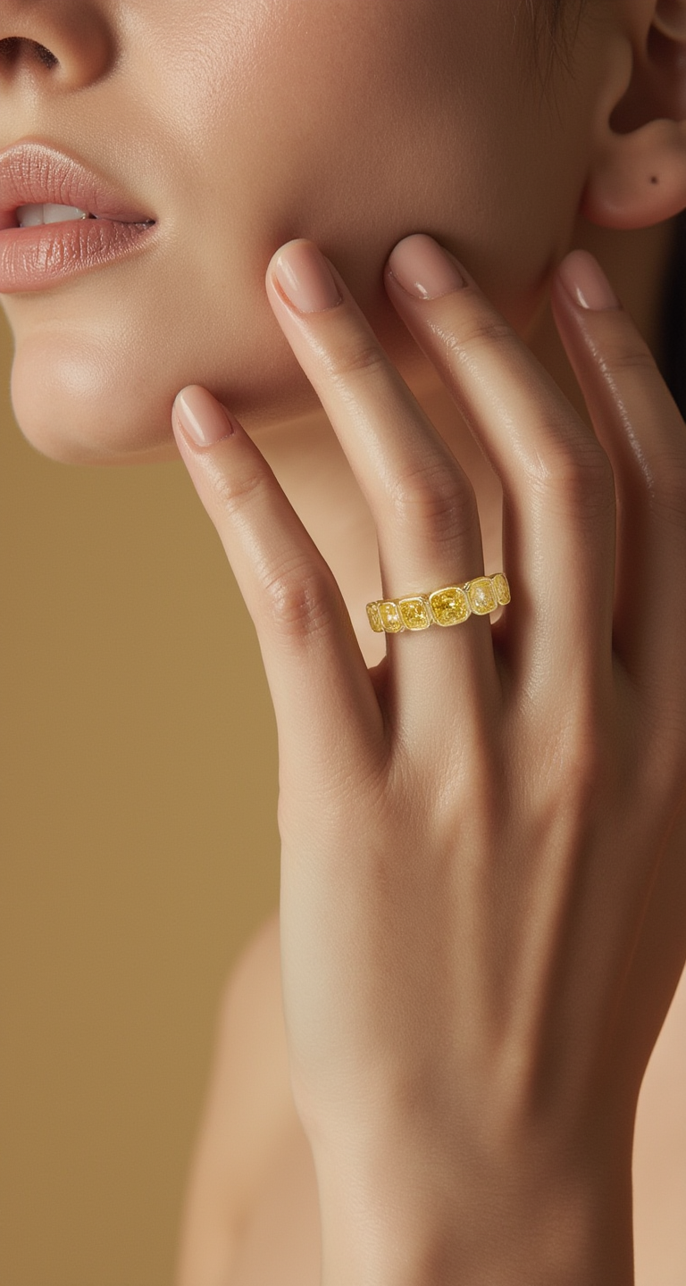 7.30-7.80ct total weight "Tanya" Fancy Yellow Eternity Band (0.50ct Each)