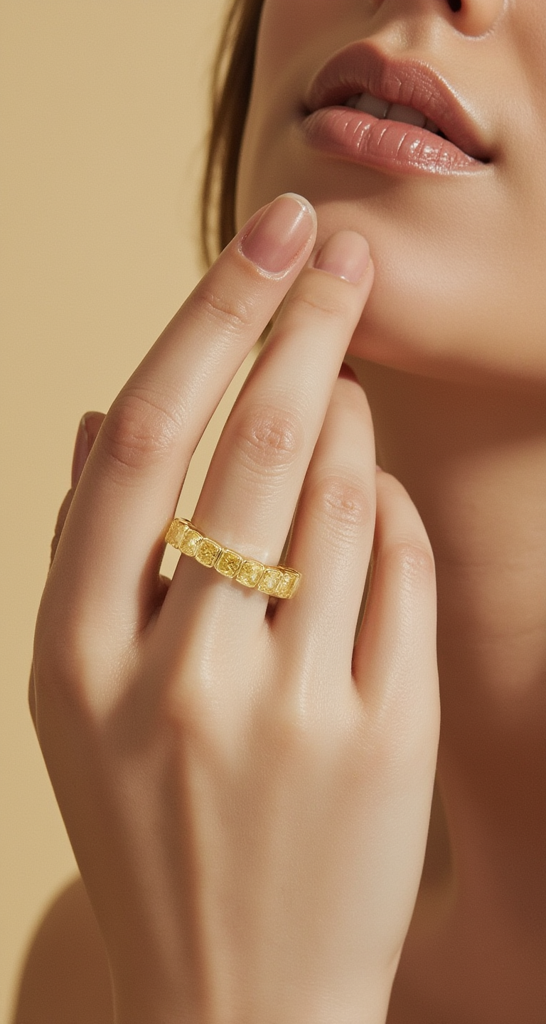 7.30-7.80ct total weight "Tanya" Fancy Yellow Eternity Band (0.50ct Each)