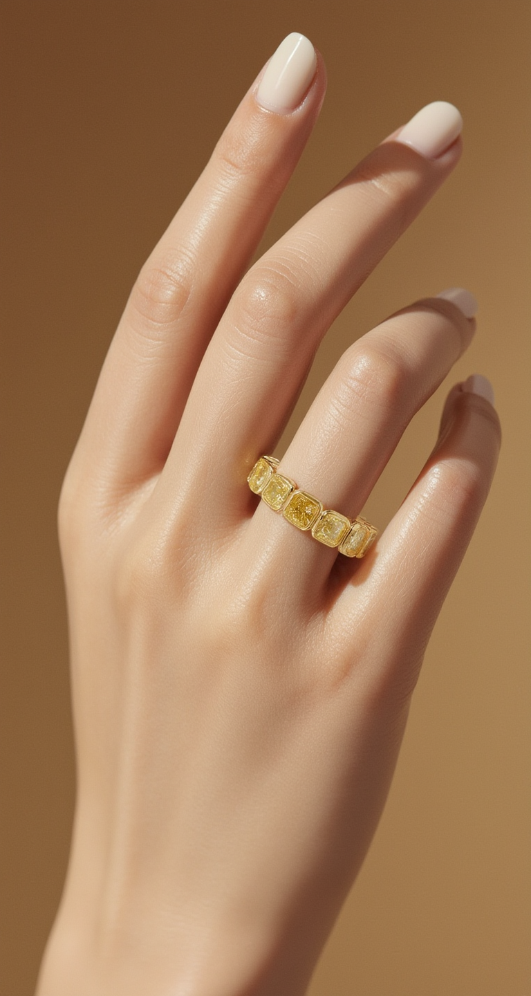 7.30-7.80ct total weight "Tanya" Fancy Yellow Eternity Band (0.50ct Each)