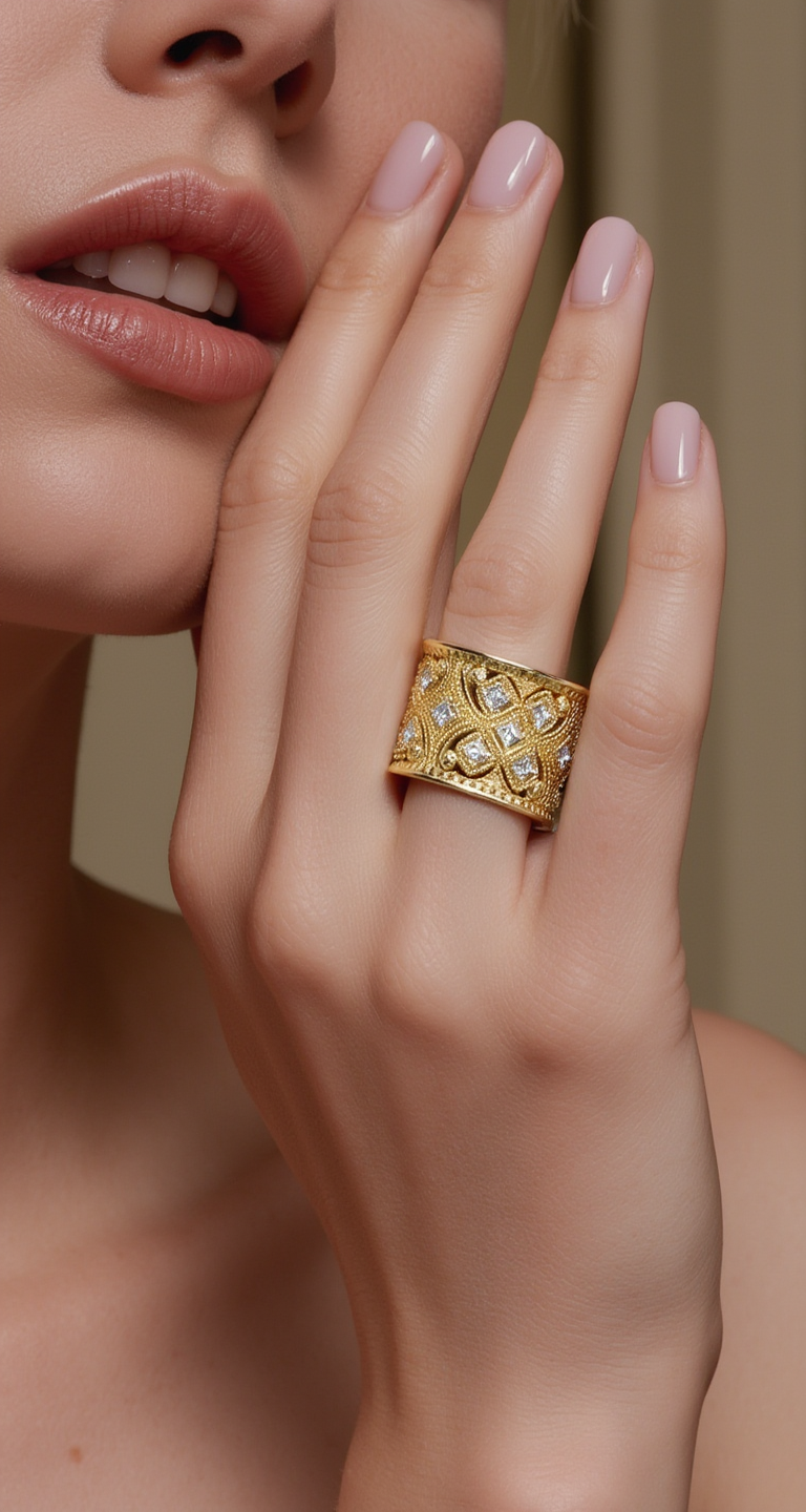 1.00-1.25ct total weight "Venda" Art Deco Diamond Ring